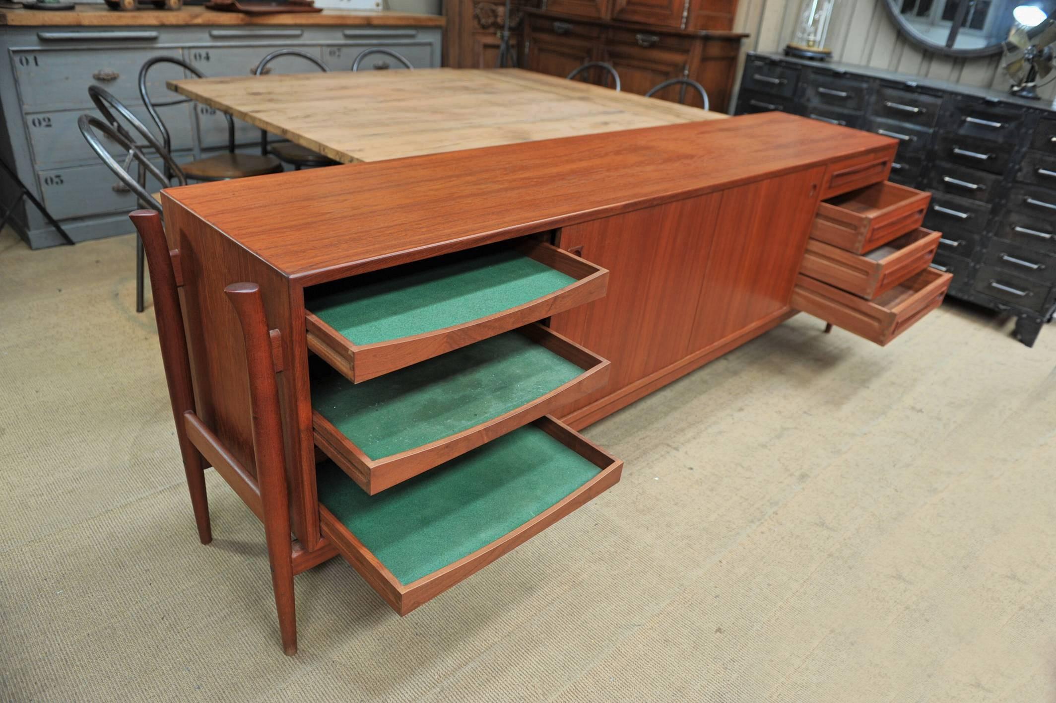 Danish Massive Teak Credenza by Finn Juhl 4