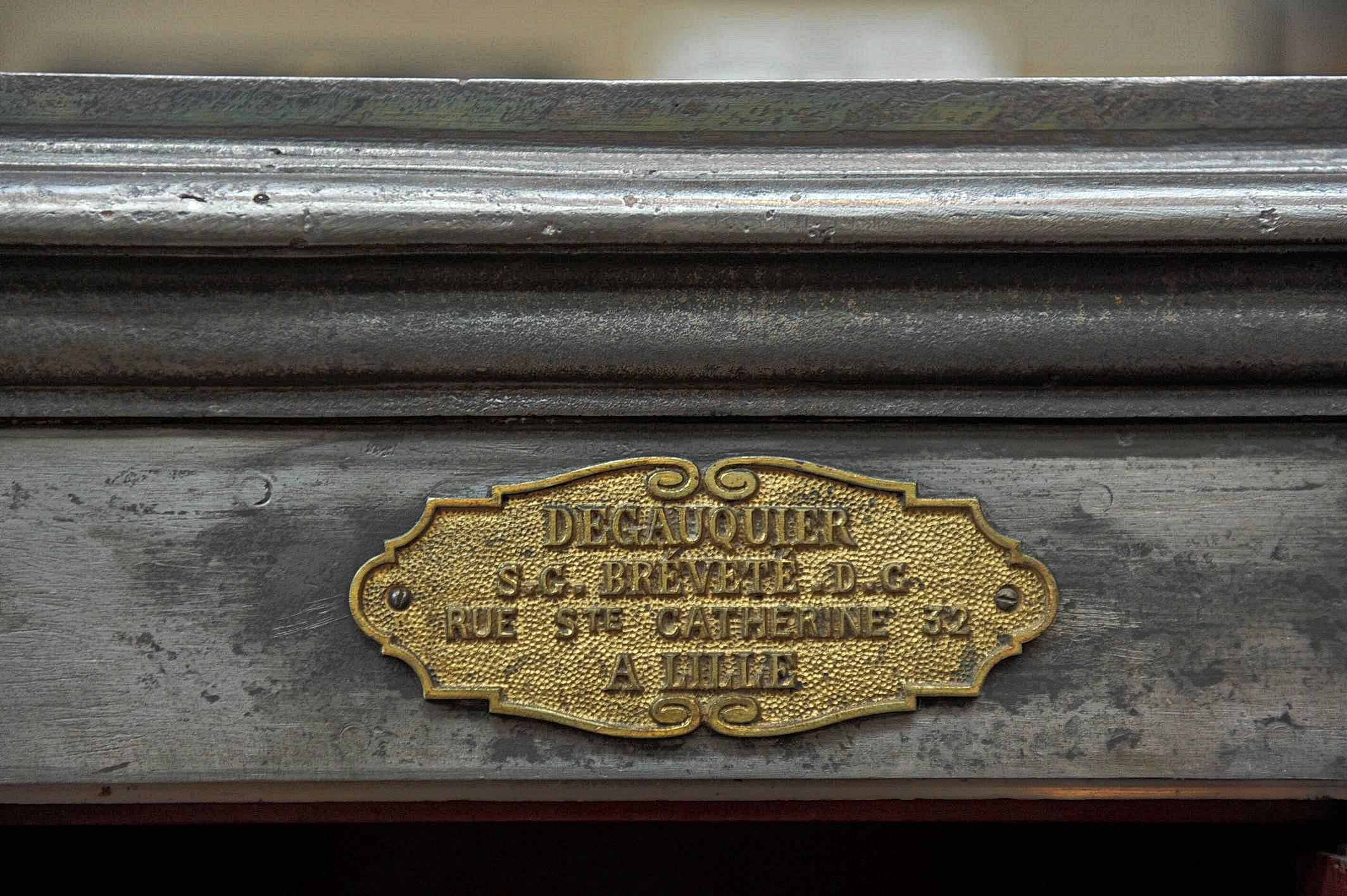 French 19th Century Iron and Wood Safe from Degauquier Lille with Key and Code