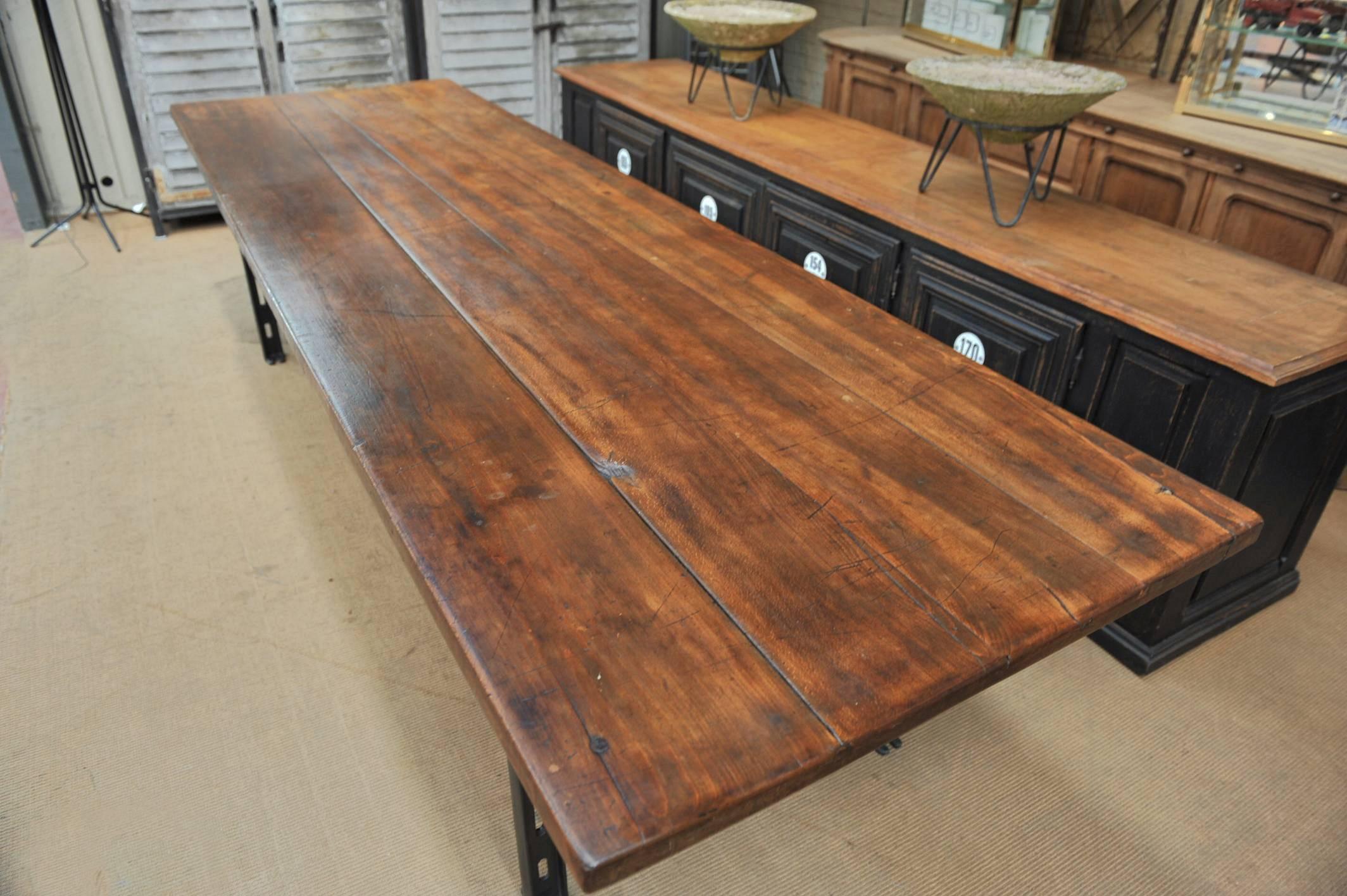 Singer Cast Iron and Beechwood Industrial Dining Table 1