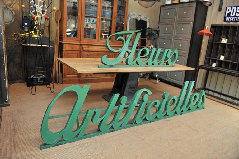 French Metal Flower Shop Facade Big Sign Metal Letters ...