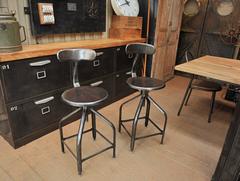 Adjustable High Stools Whale Tail Back by Nicolle, 1940s