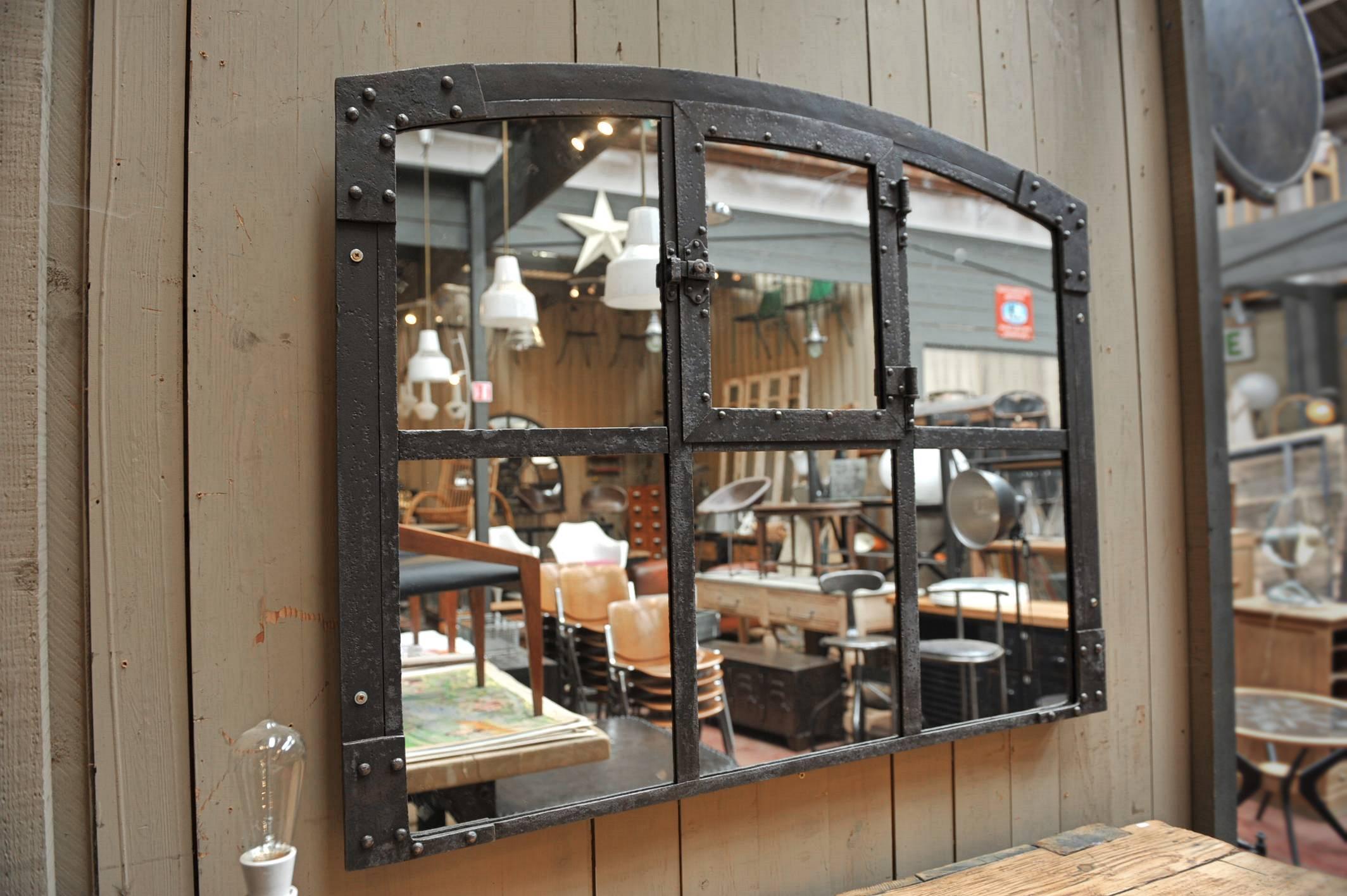 Riveted Iron Factory Window 1900 in Industrial Mirror 4