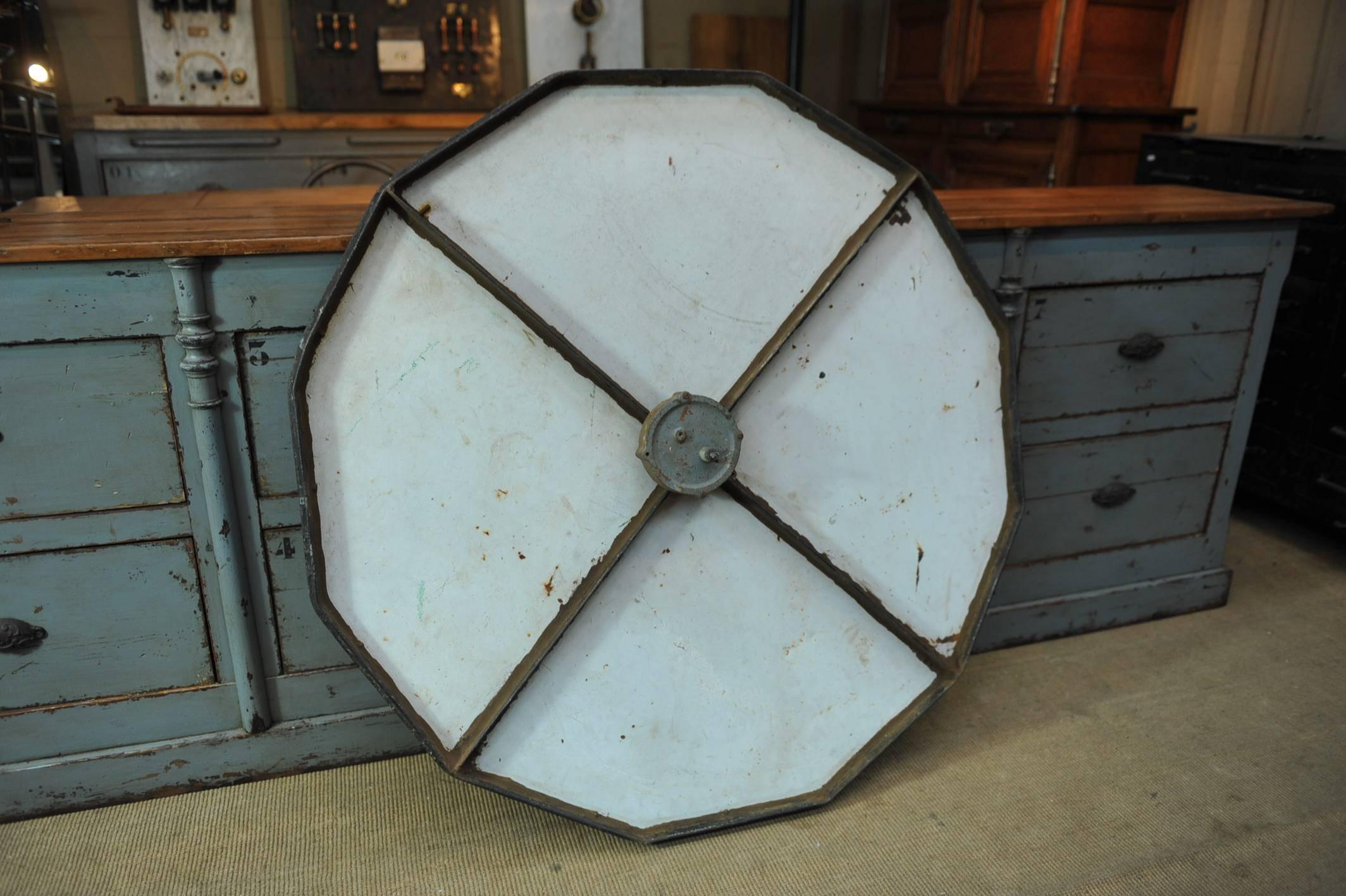 Early 20th Century 1900s, French Large Iron Train Station Clock Face