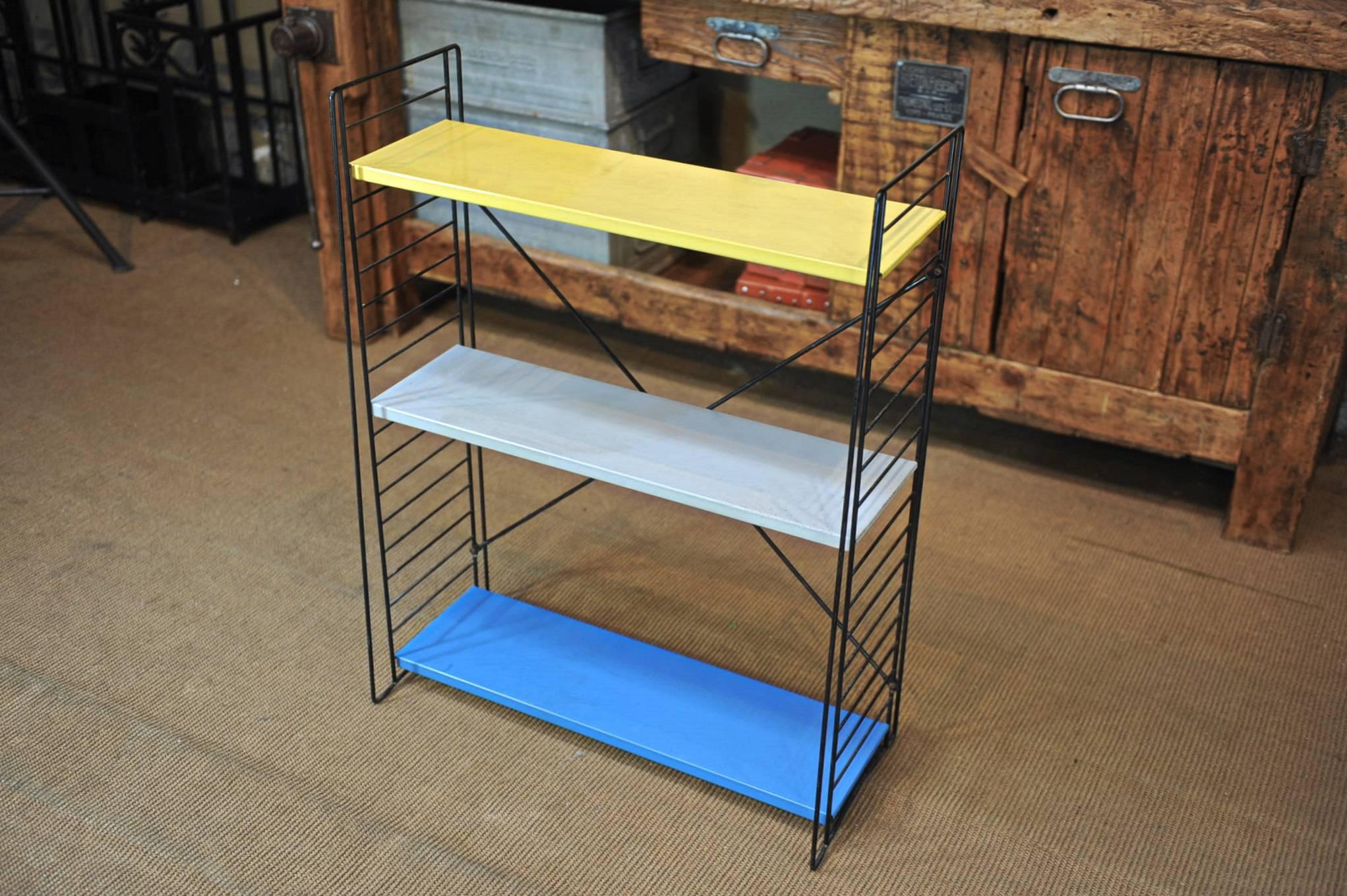 Pair of Tomado Multi-Color Metal Standing Book Shelves 4