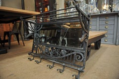 Art Decos Iron and Glass Mirror Coat Hanger from Ets Maison France, 1930s