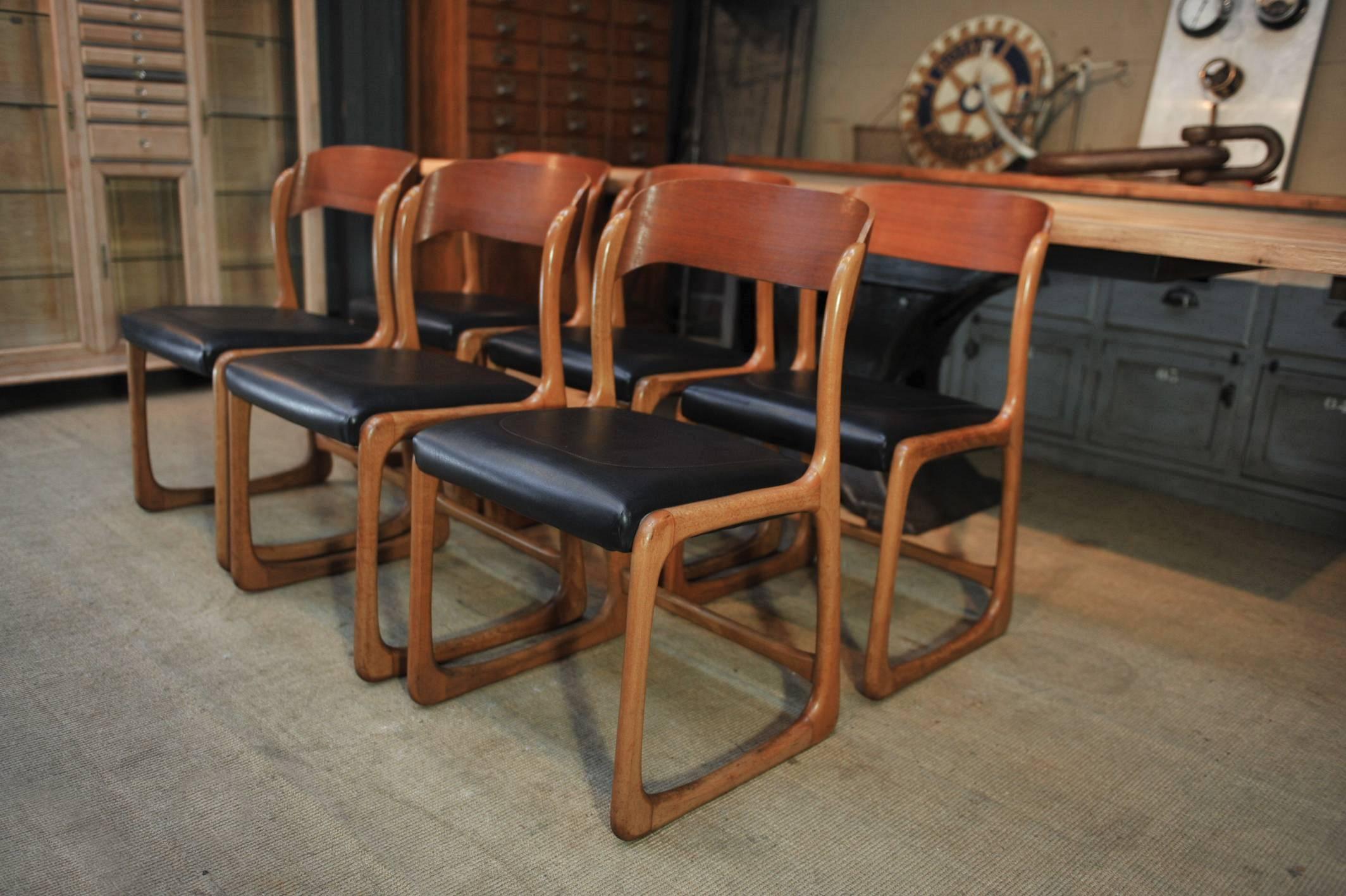 Set of Six Chairs by Baumann, circa 1960 1