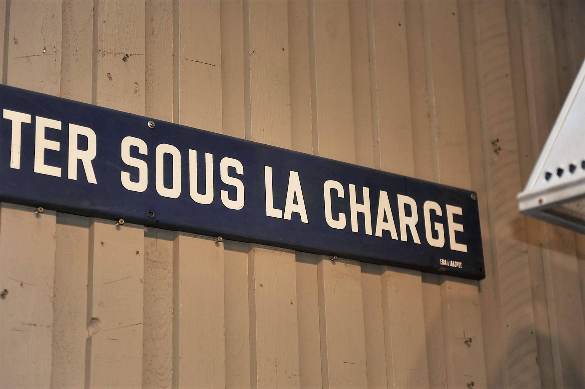 Industrial Long French Vintage Factory Enamel Sign 