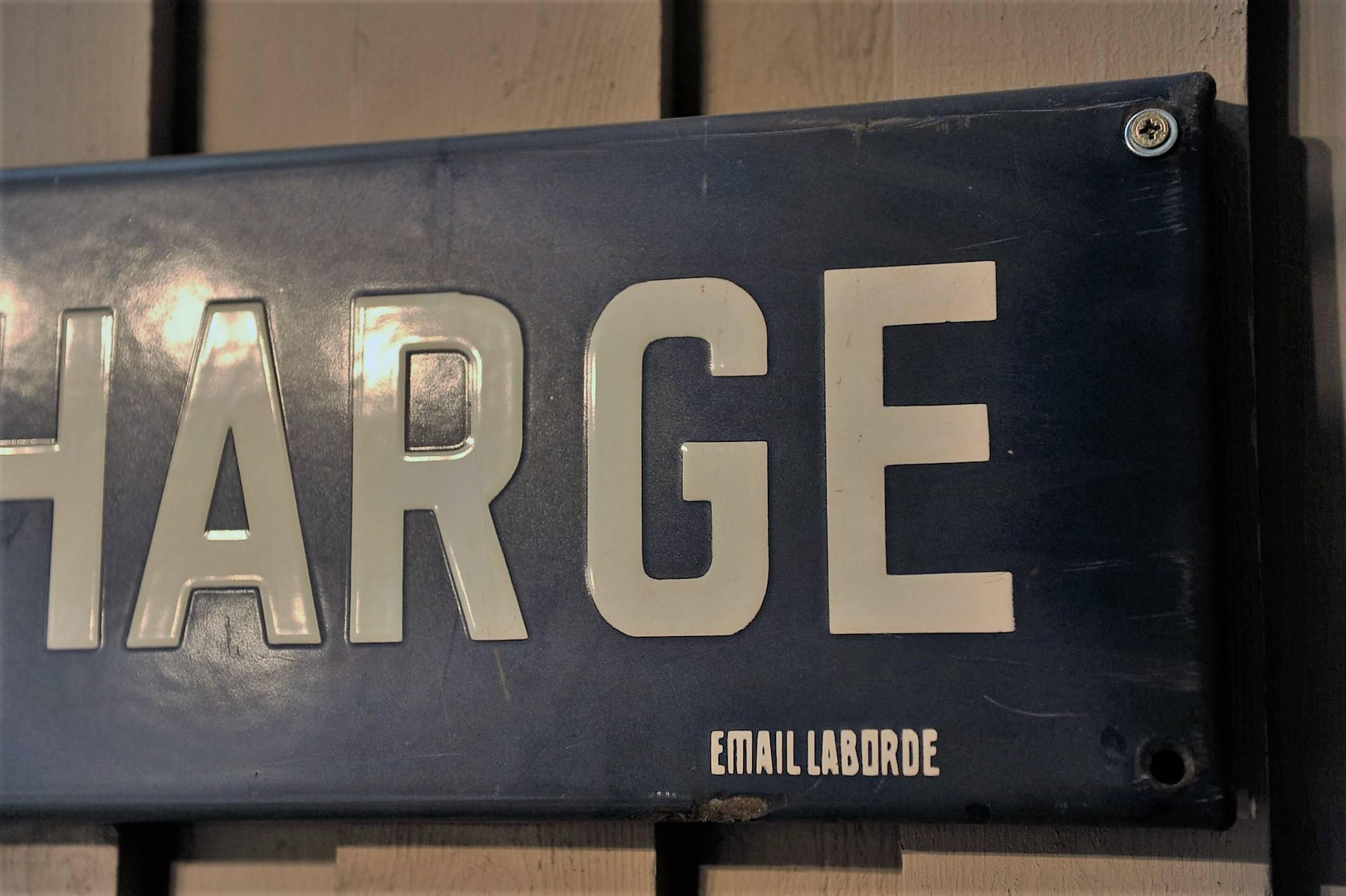 Long French Vintage Factory Enamel Sign 