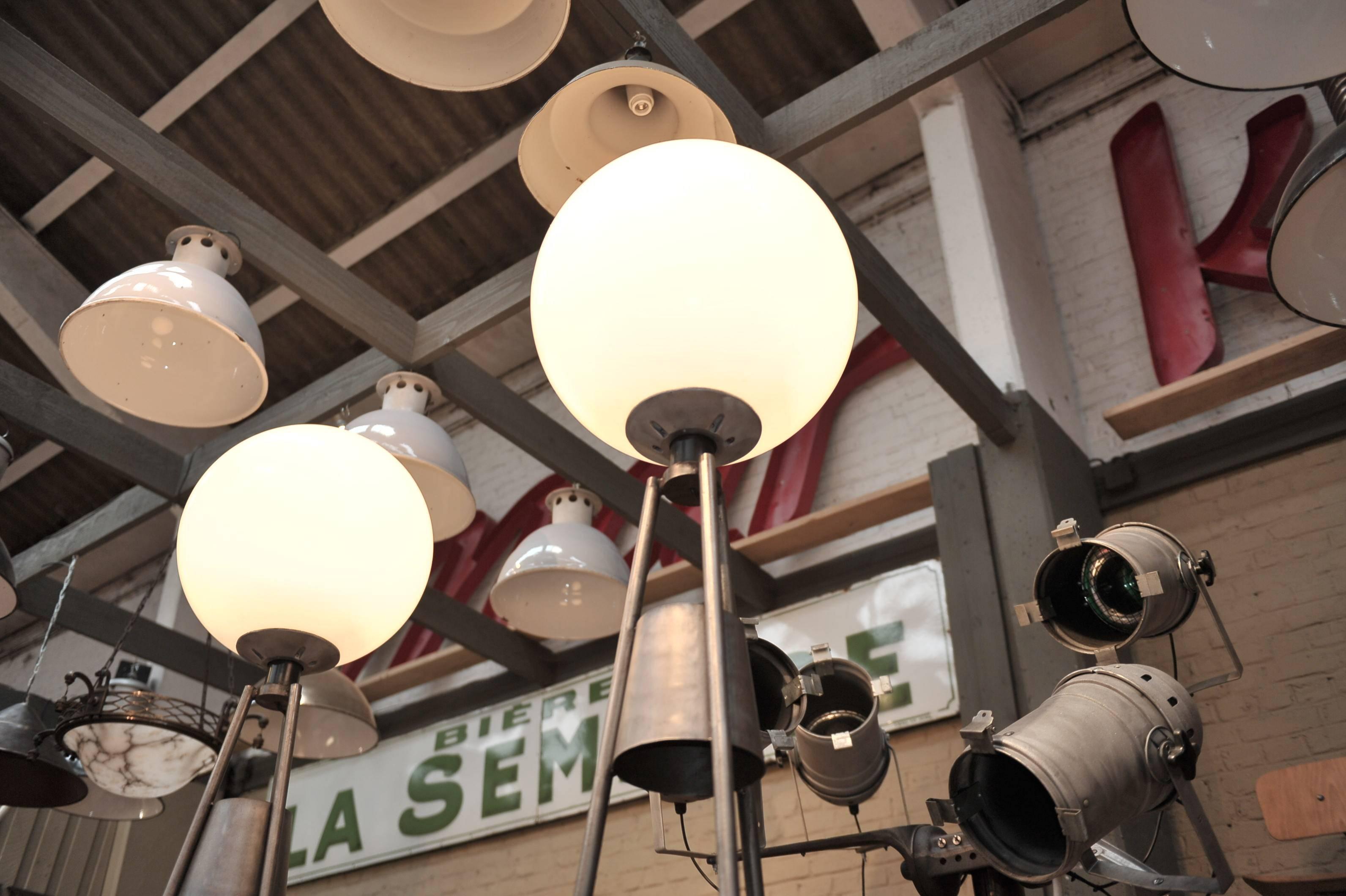 Bakelite One  Iron Big French Design Floor Lamp, 1960s Restaurant Lights