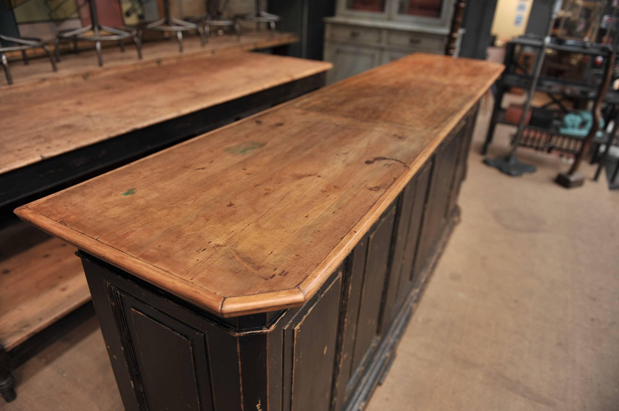 Industrial 1920s Shop Pine Counter 