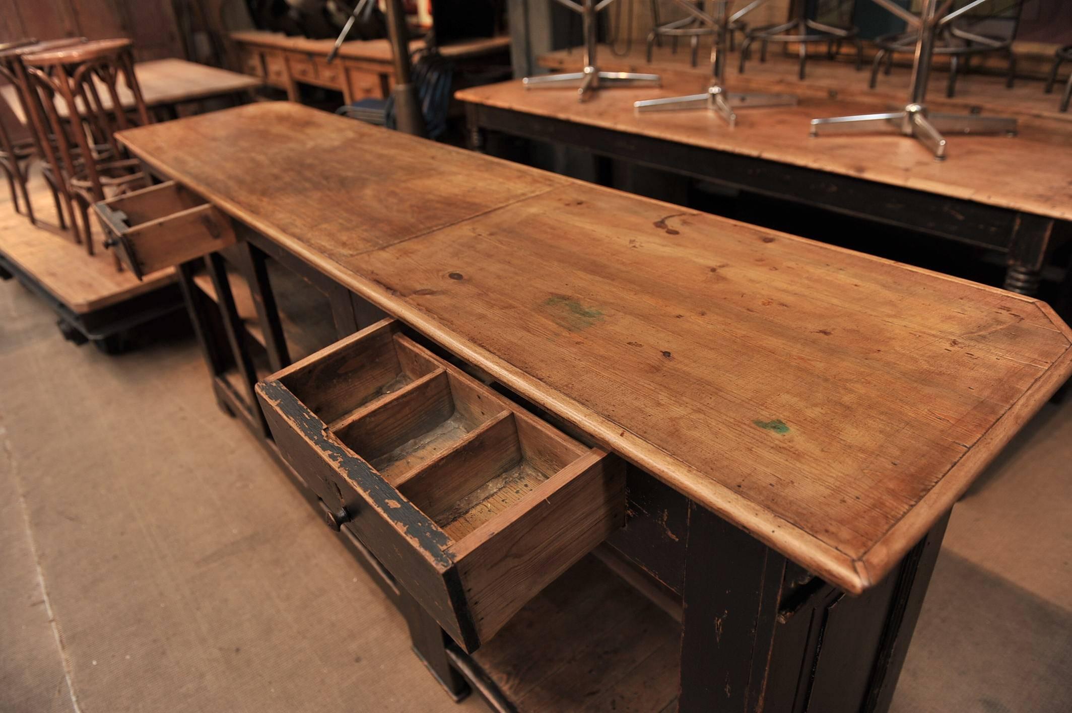 Early 20th Century 1920s Shop Pine Counter 