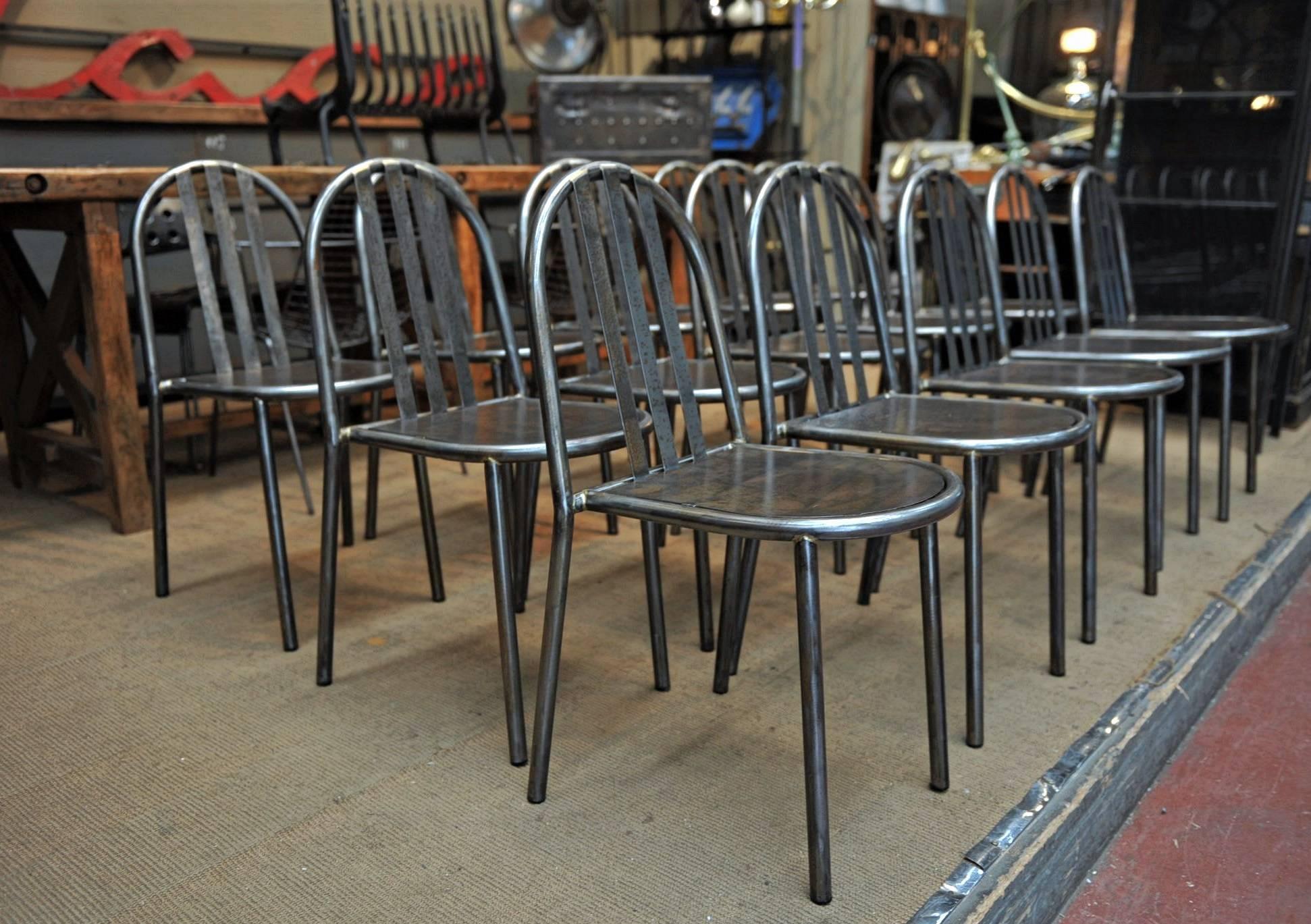 Mid-Century Modern Mallet Steven Vintage Stackable Metal Chairs, 1940