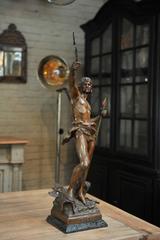 19th Century Man Statue "VICI " by Louis Moreau