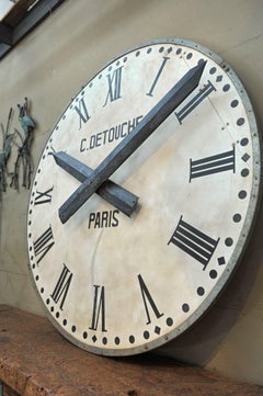 French Large Iron Train Station Clock Face, circa 1920