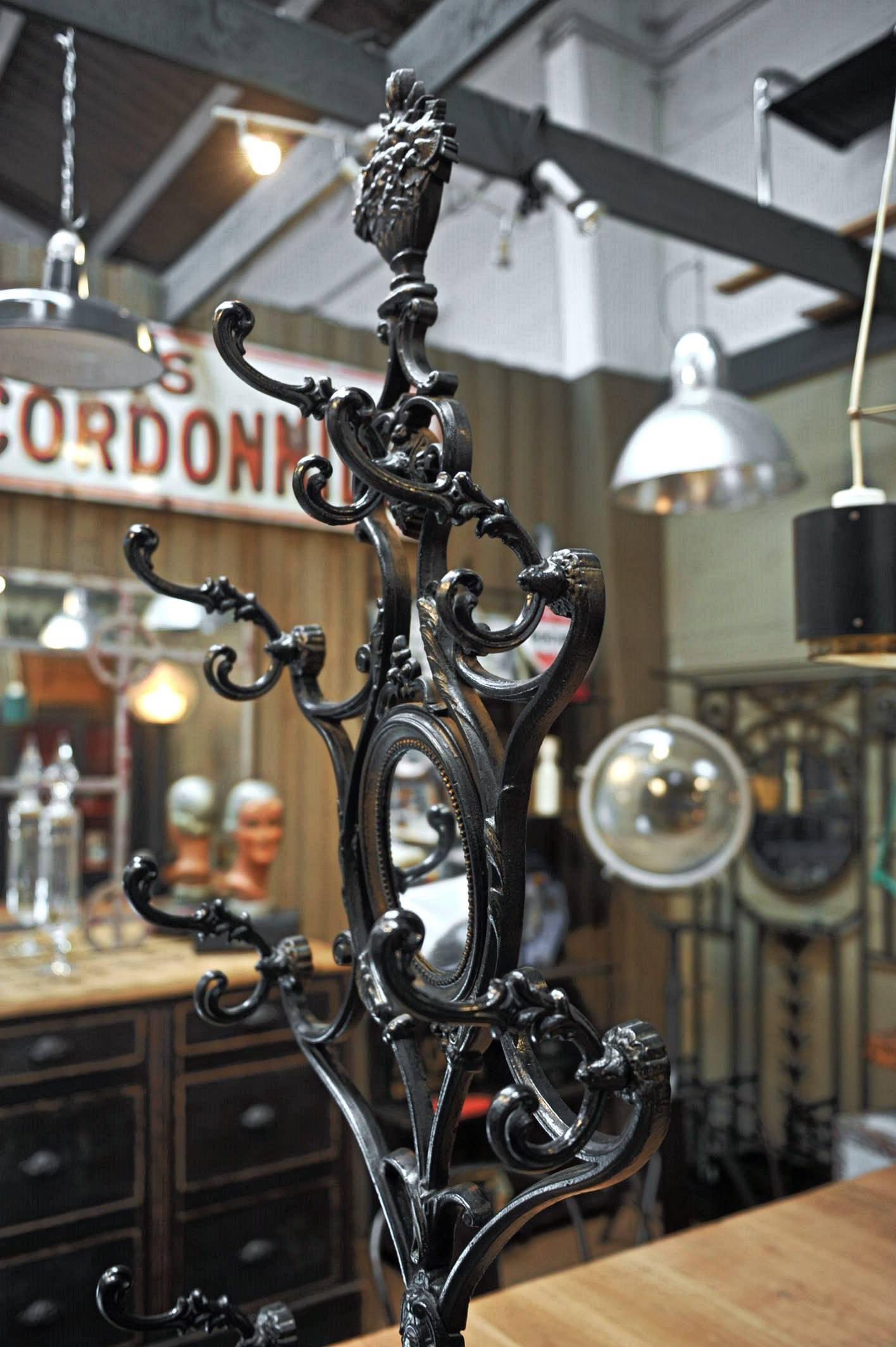 Art Nouveau French Cast Iron Corneau Alfred Coat Rack, circa 1890 3