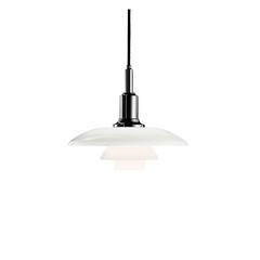 Poul Henningsen 'PH 3/2' Glass Pendant for Louis Poulsen in Black Metallized