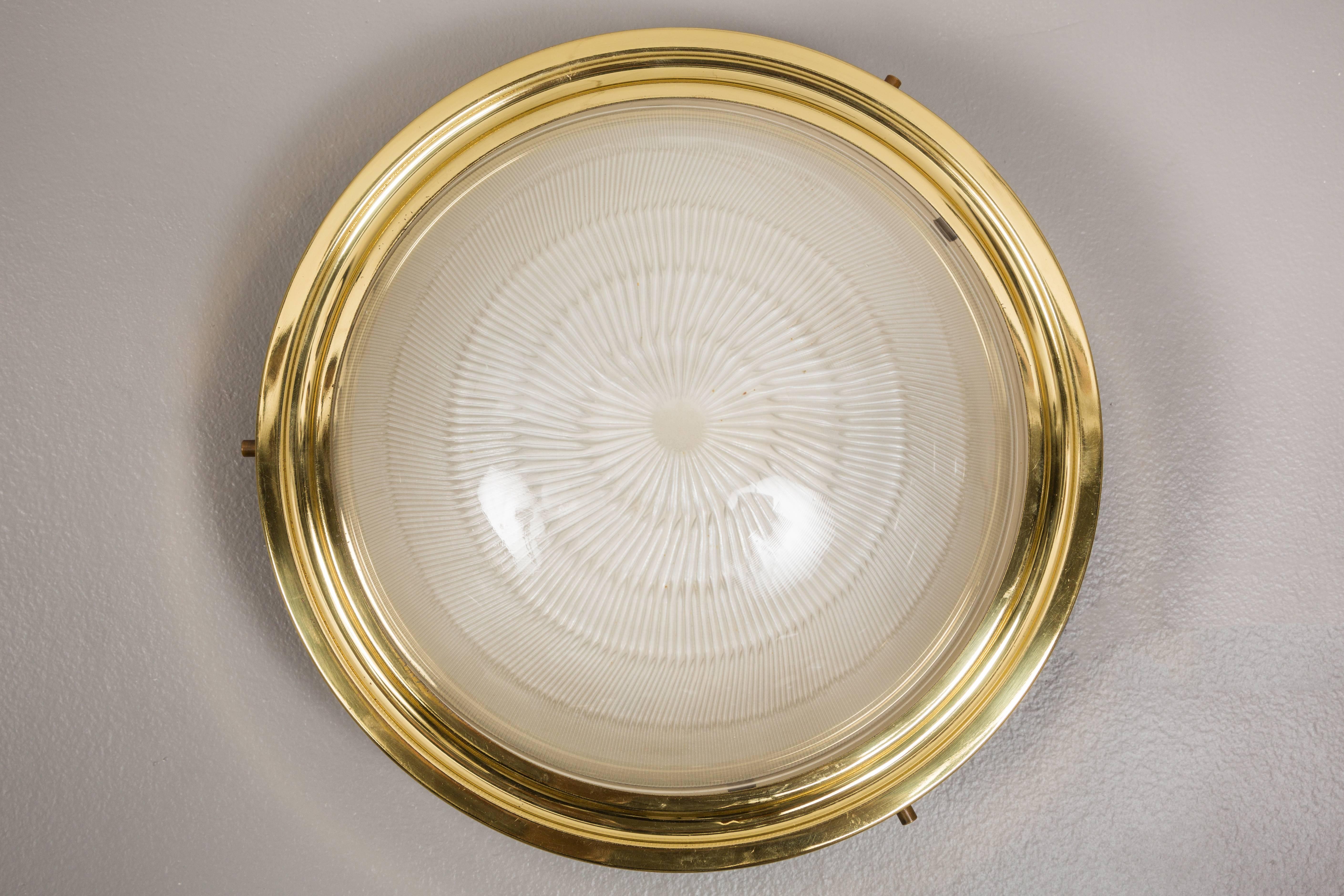 Mid-20th Century 1960s Sergio Mazza Brass and Glass Wall or Ceiling Lights for Artemide