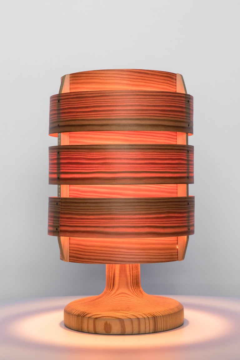 Scandinavian Modern 1960s Hans-Agne Jakobsson Wood Table Lamp for AB Ellysett For Sale