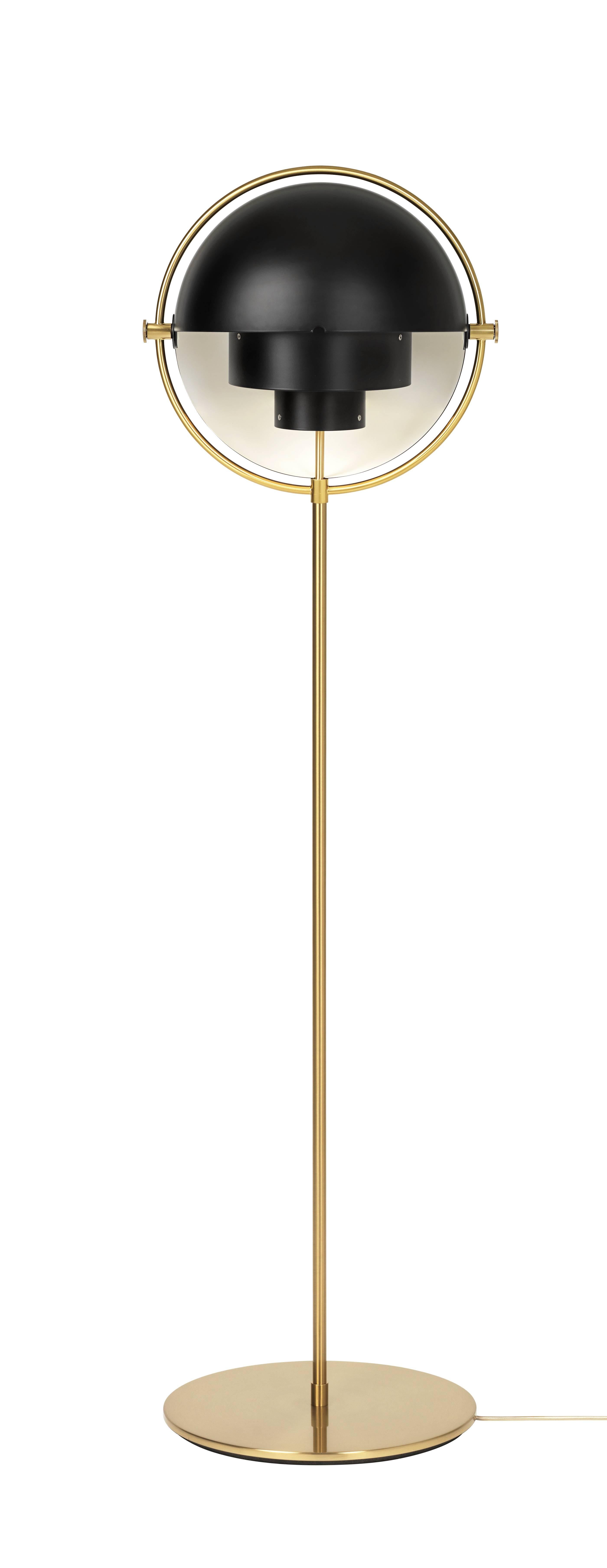 Brass Louis Weisdorf 'Multi-Lite' Floor Lamp in White and Chrome For Sale
