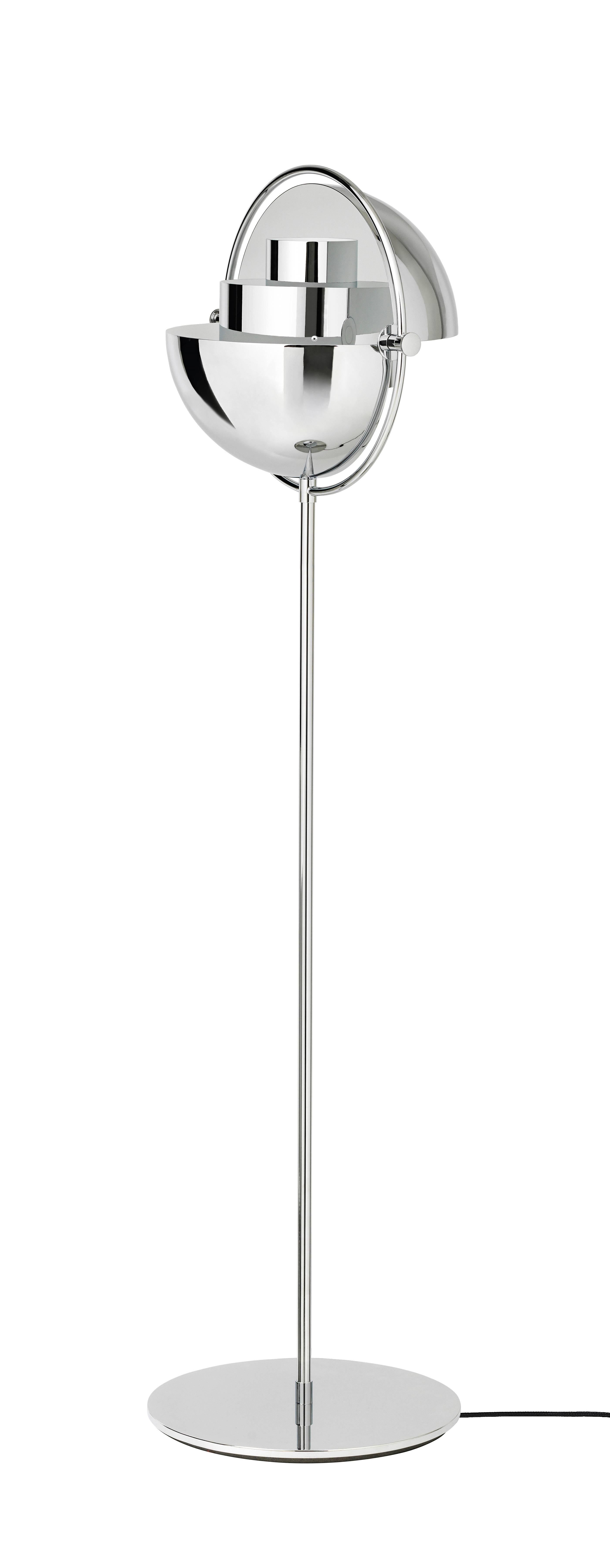 Contemporary Louis Weisdorf 'Multi-Lite' Floor Lamp in White and Chrome For Sale
