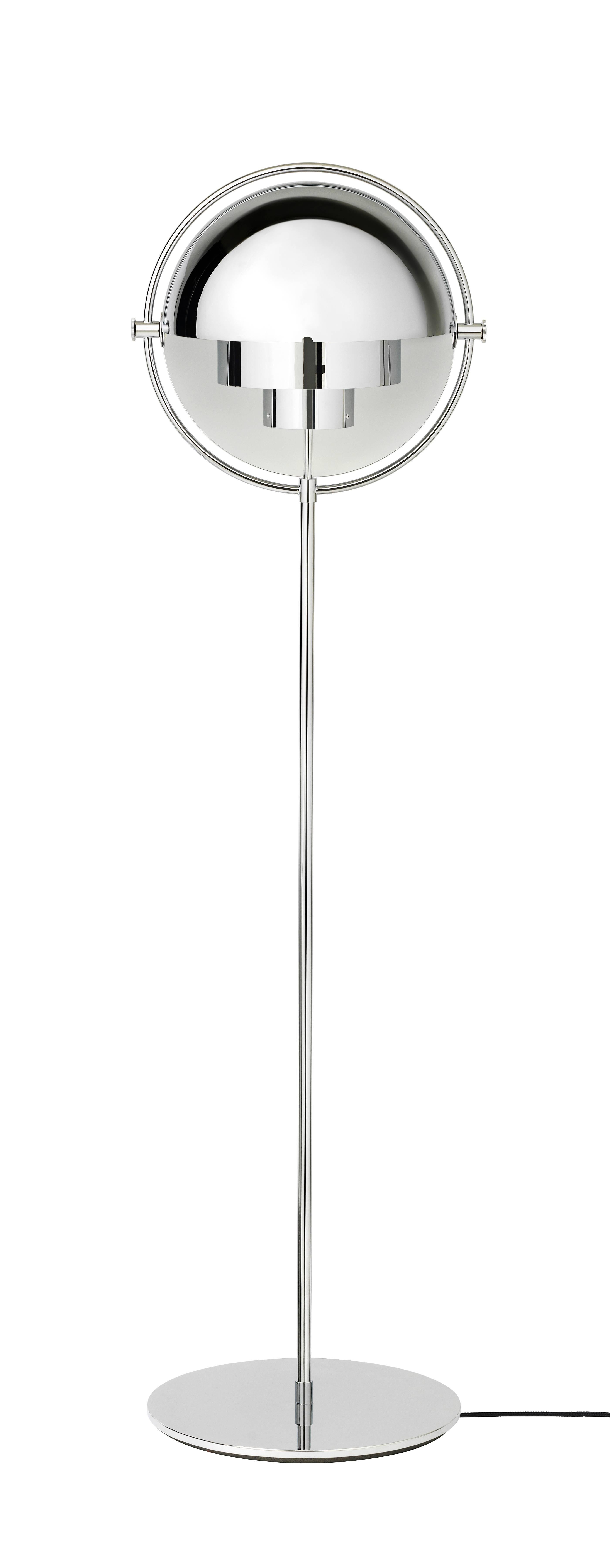 Louis Weisdorf 'Multi-Lite' floor lamp in chrome. Designed in 1972 by Weisdorf, this is an authorized re-edition by GUBI of Denmark who meticulously reproduces his work with scrupulous attention to detail and materials that are faithful to the