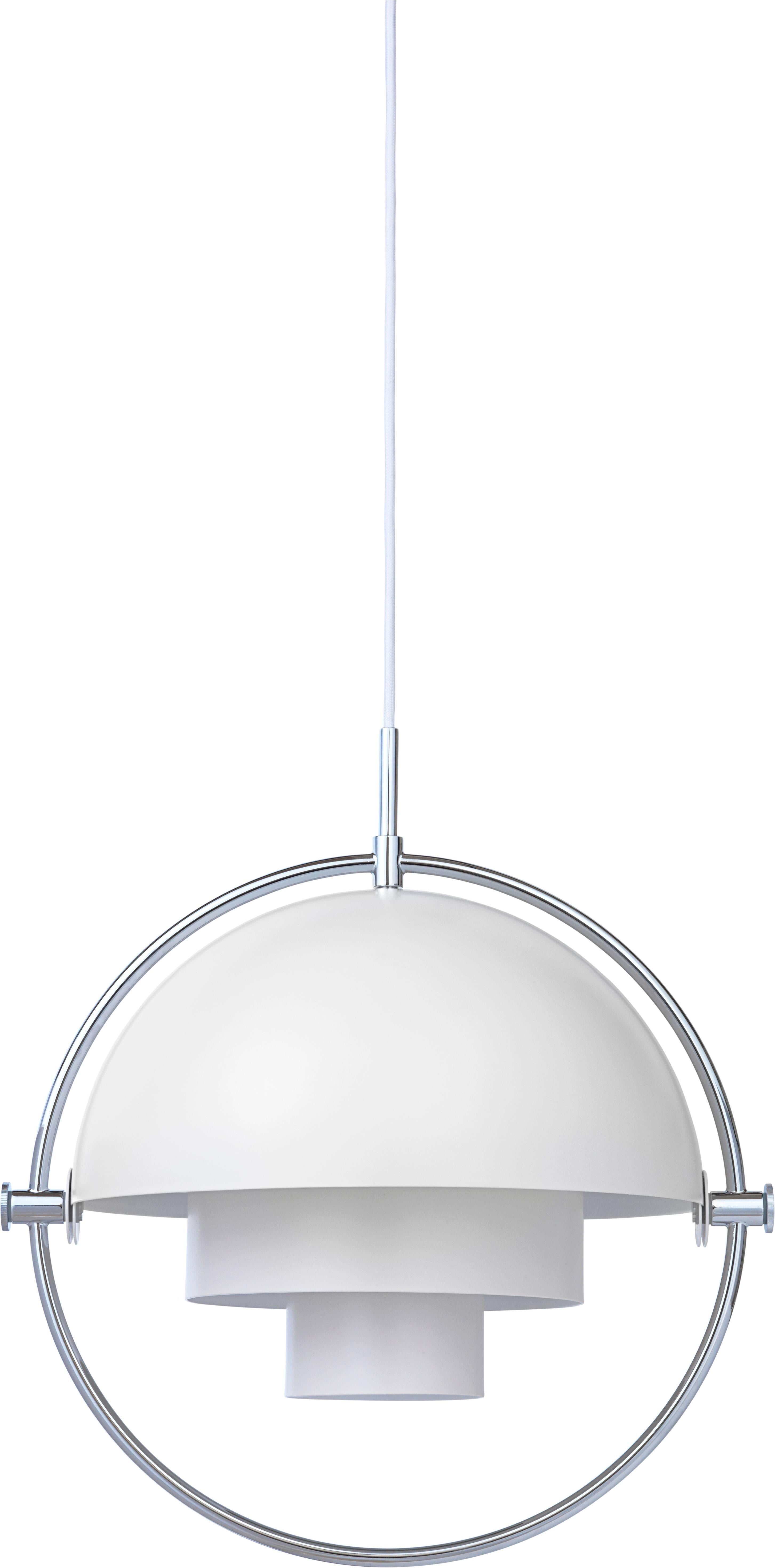 Peint Lampe à suspension « Multi-Lite » de Louis Weisdorf en blanc et laiton en vente