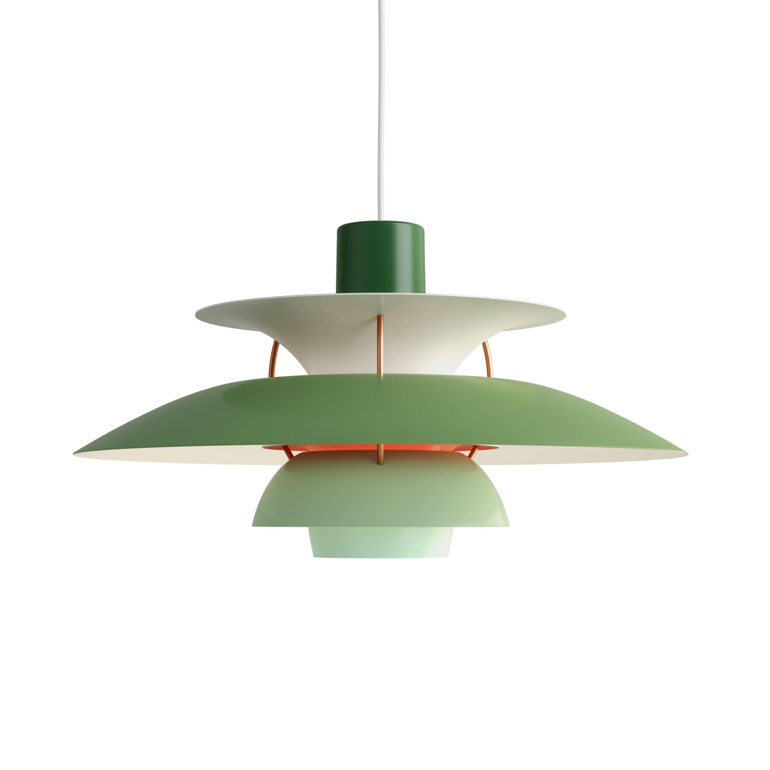 Poul Henningsen PH 5 Pendant for Louis Poulsen in Modern White In New Condition For Sale In Glendale, CA