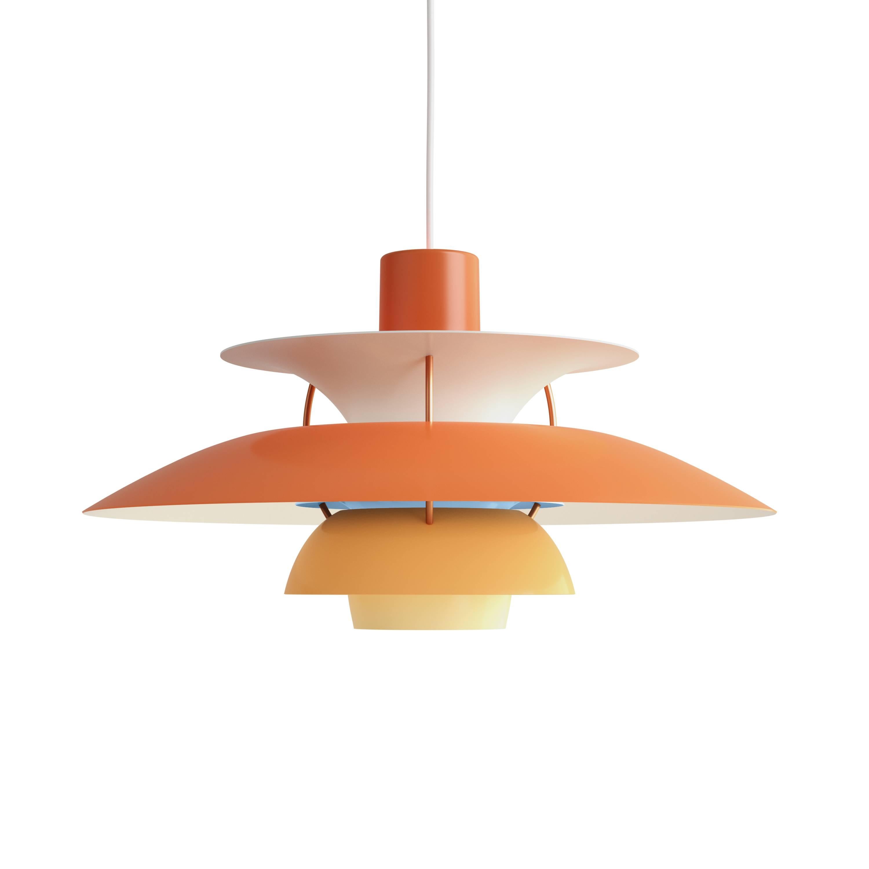 Aluminum Poul Henningsen PH 5 Pendant for Louis Poulsen in Modern White For Sale