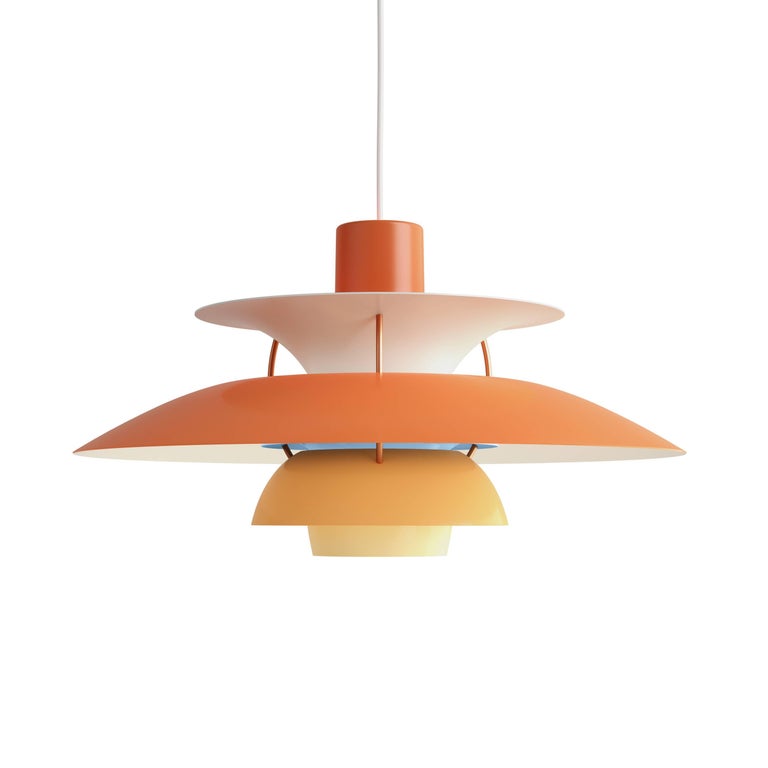 Contemporary Poul Henningsen PH 5 Pendant for Louis Poulsen in Red For Sale