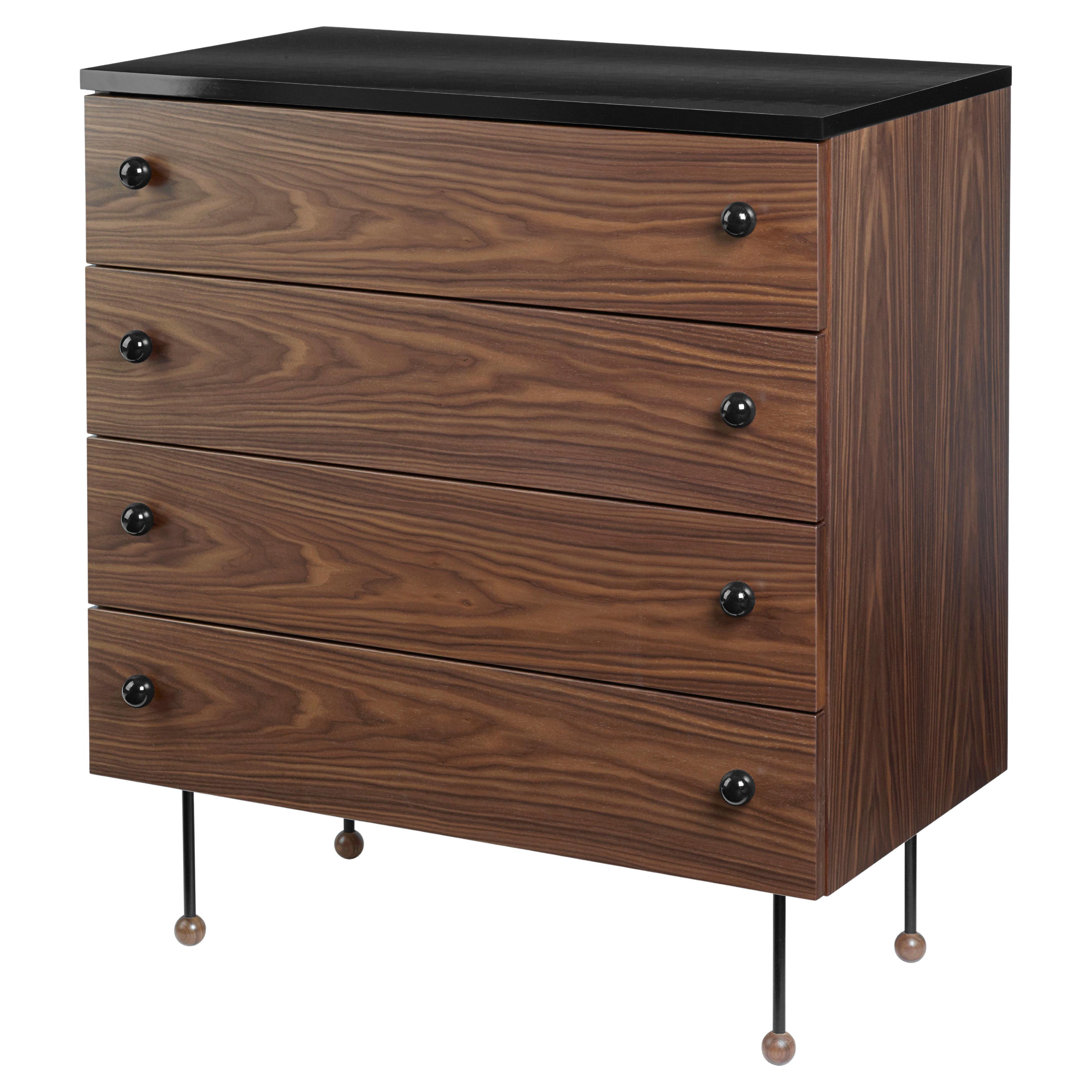 Greta Magnusson Grossman Series 62 Four-Drawer Walnut Dresser for GUBI