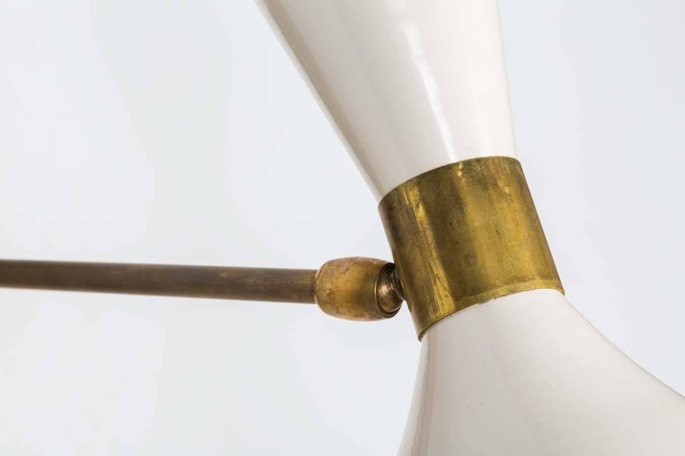 Enameled Double-Cone Italian Sconces in the Style of Stilnovo