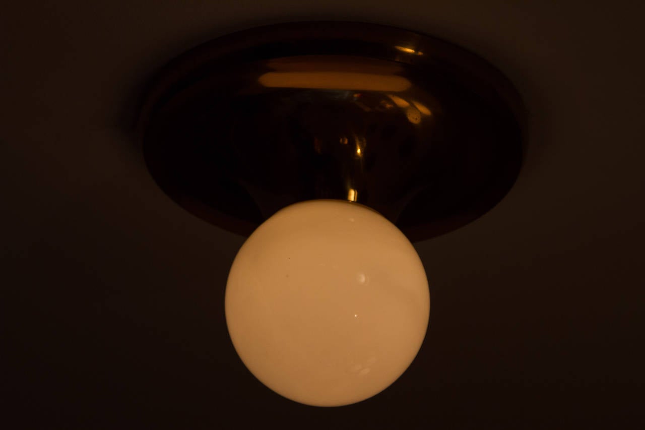 Mid-20th Century 1960s Gino Sarfatti Brass and Glass Wall or Ceiling Lamp