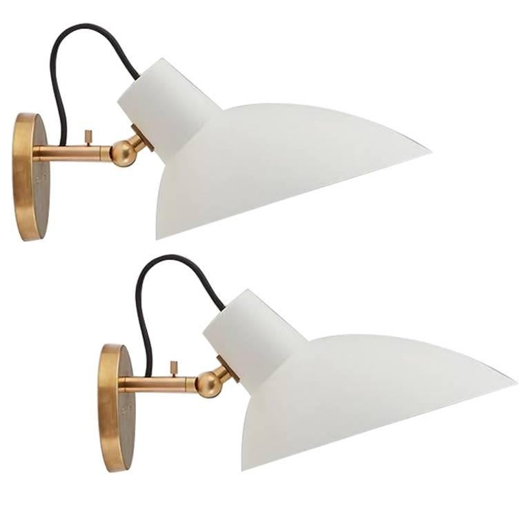 Pair of Vittoriano Viganò 'VV Cinquanta' Sconces in White and Black for Astep For Sale 6