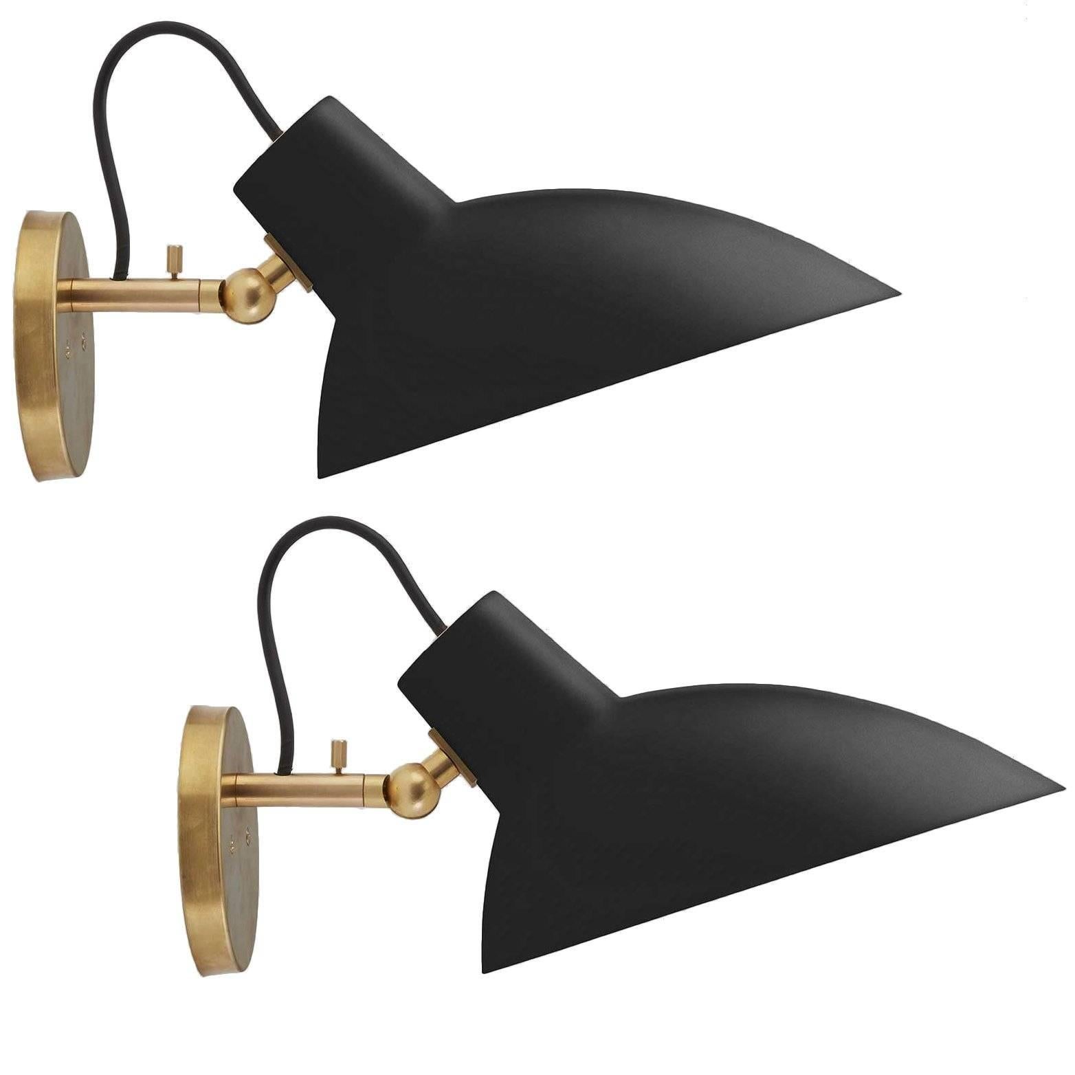 Pair of Vittoriano Viganò 'VV Cinquanta' Sconces in Black for Astep For Sale 7