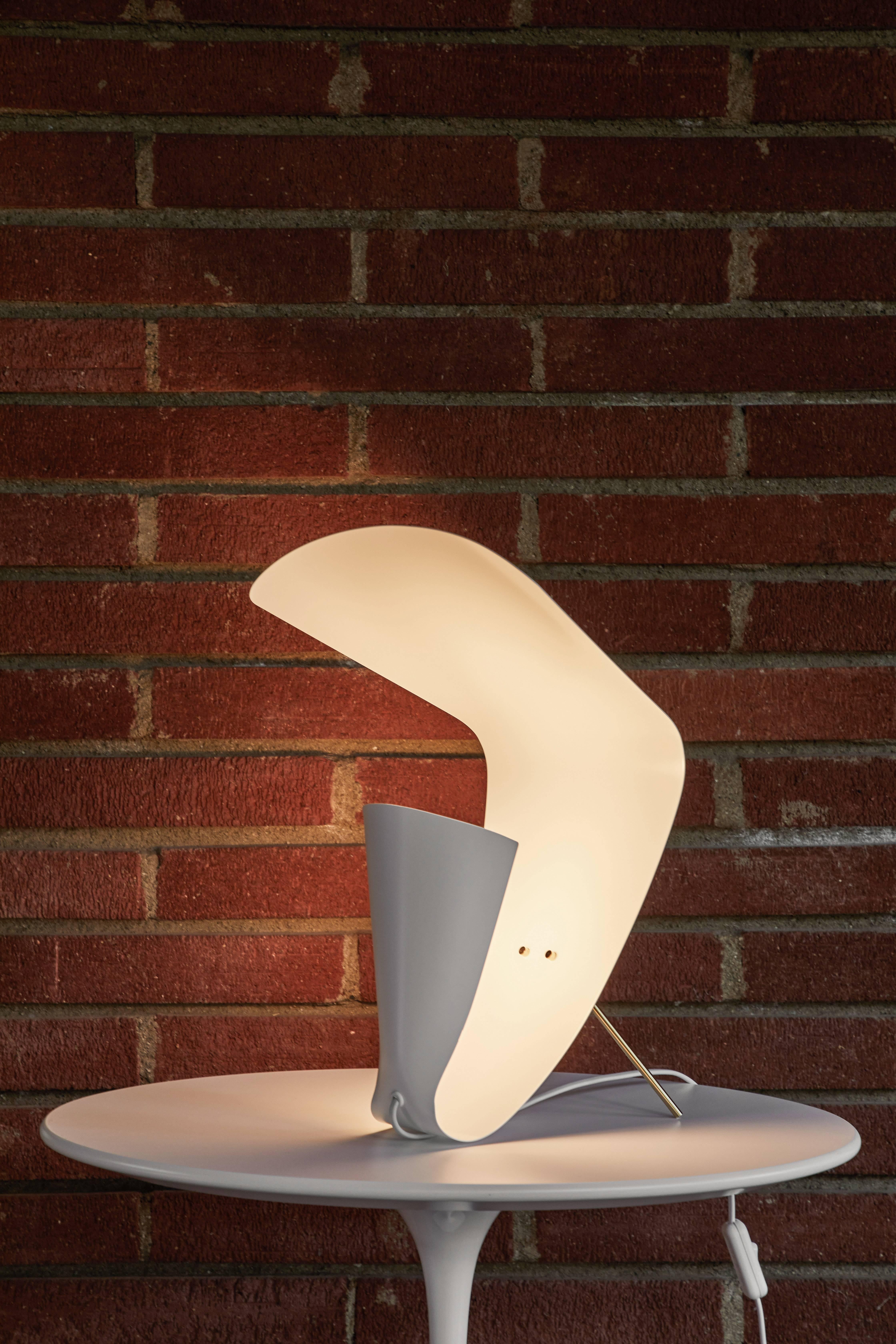 Mid-Century Modern Michel Buffet 'B 201' White Table Lamp