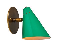 1950s Italian Green Cone Sconce in the Manner of Arteluce