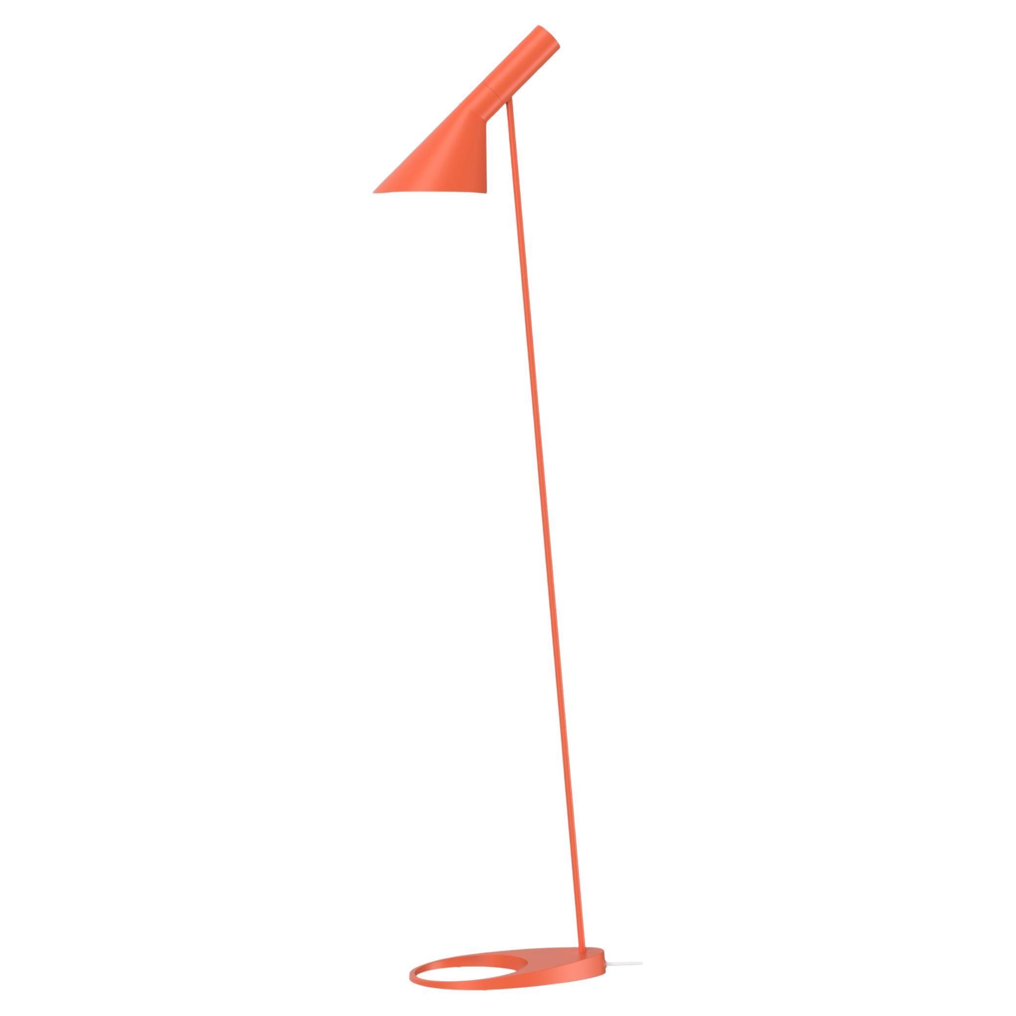 Arne Jacobsen AJ Floor Lamp in Electric Orange for Louis Poulsen For Sale