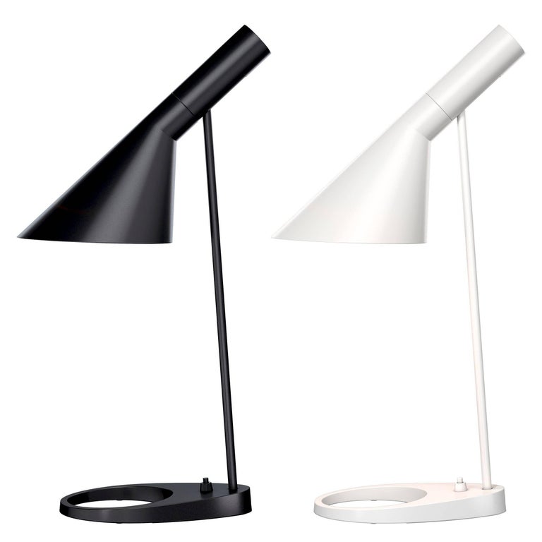 Arne Jacobsen AJ Table Lamp in White for Louis Poulsen For ...