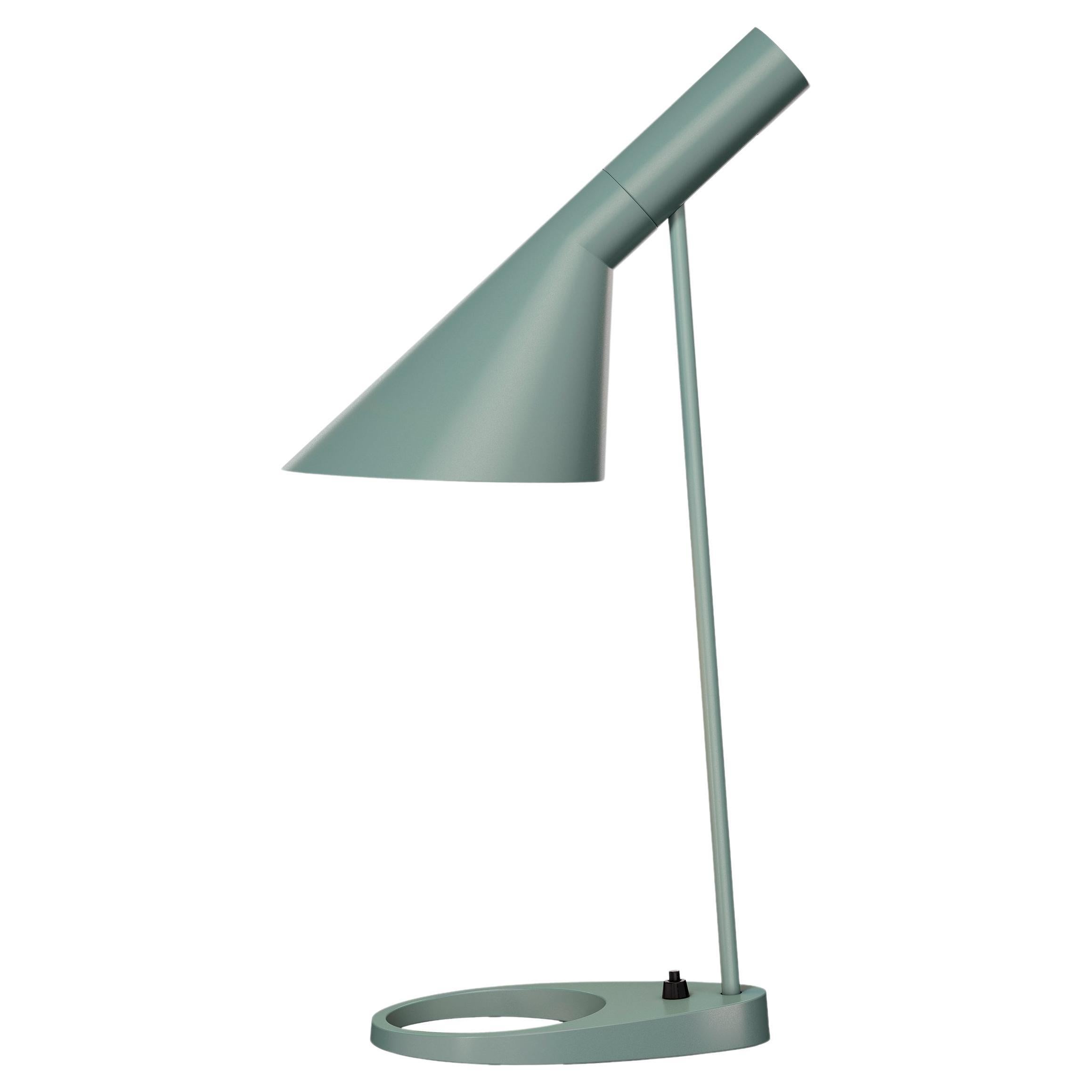 Arne Jacobsen AJ Table Lamp in Pale Petroleum for Louis Poulsen For Sale
