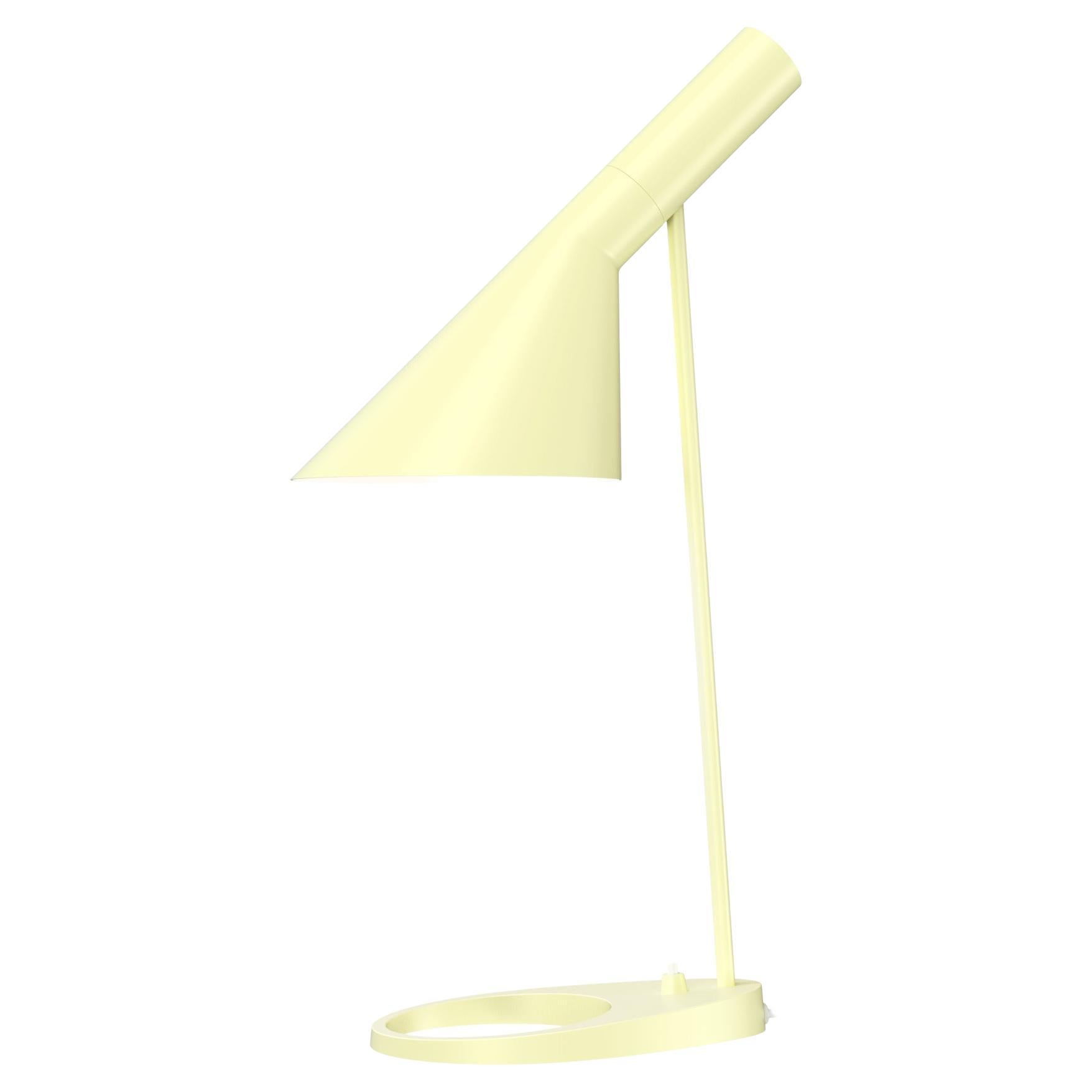 Arne Jacobsen AJ Table Lamp in Soft Lemon for Louis Poulsen For Sale