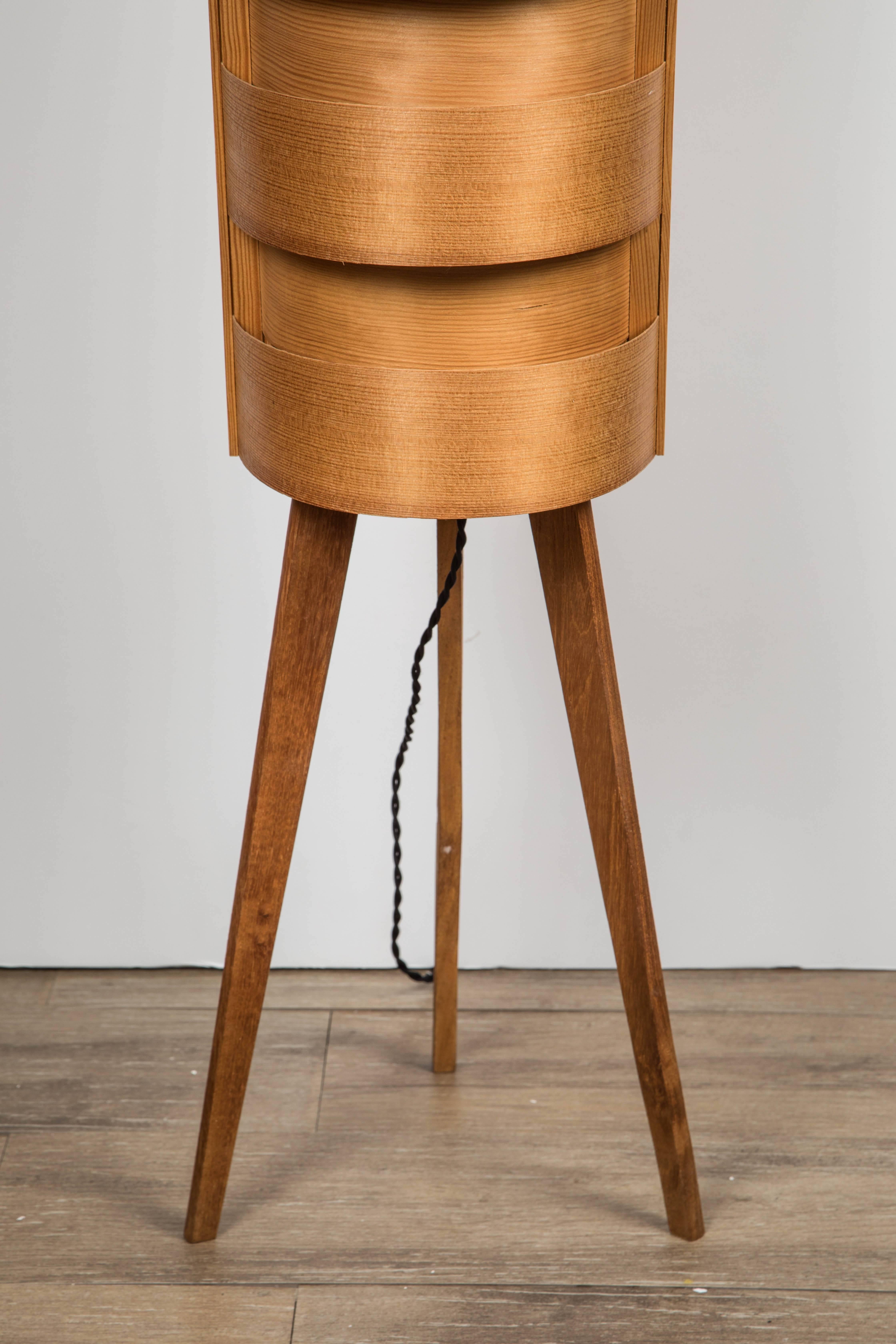 1960s Hans-Agne Jakobsson Wood Tripod Floor Lamp for AB Ellysett For Sale 2