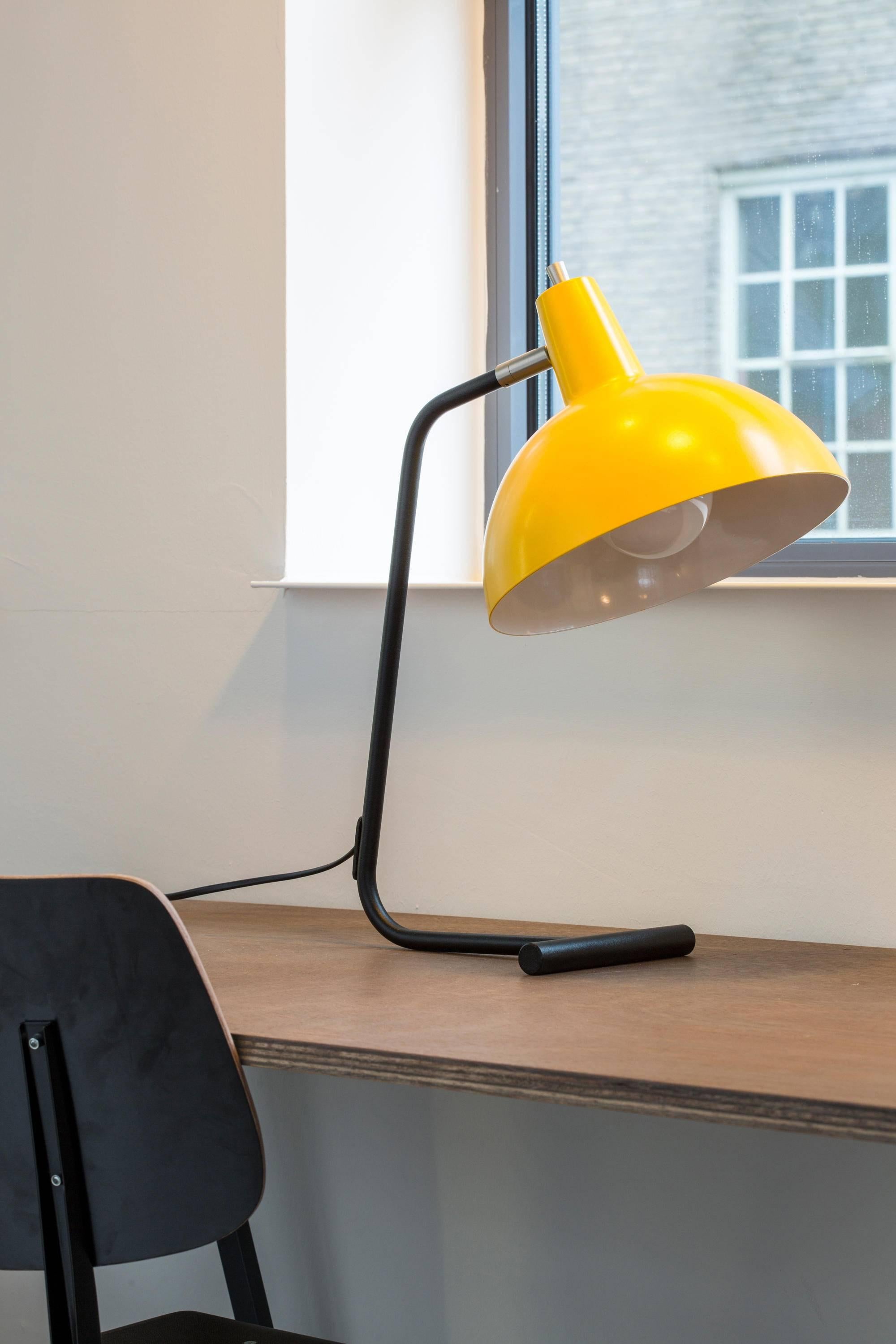J.J.M. Hoogervorst Yellow 'Director' table light for Anvia. Executed in painted aluminium and steel, with adjustable shade. Based on the original and rare type 6019 table lamp from the 1960s. 'The Director' was named in homage to the original