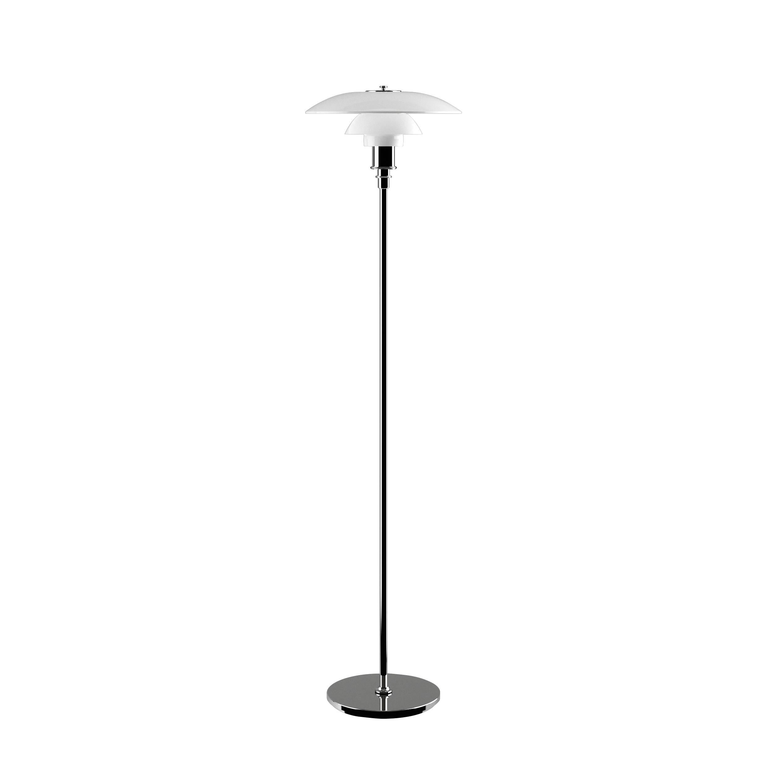 Danish Poul Henningsen Brass and Glass 'PH 3½-2½' Floor Lamp for Louis Poulsen For Sale
