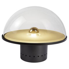 Alberto Rosselli 'Siderea' Black Metal and Glass Table Lamp in for Tato Italia