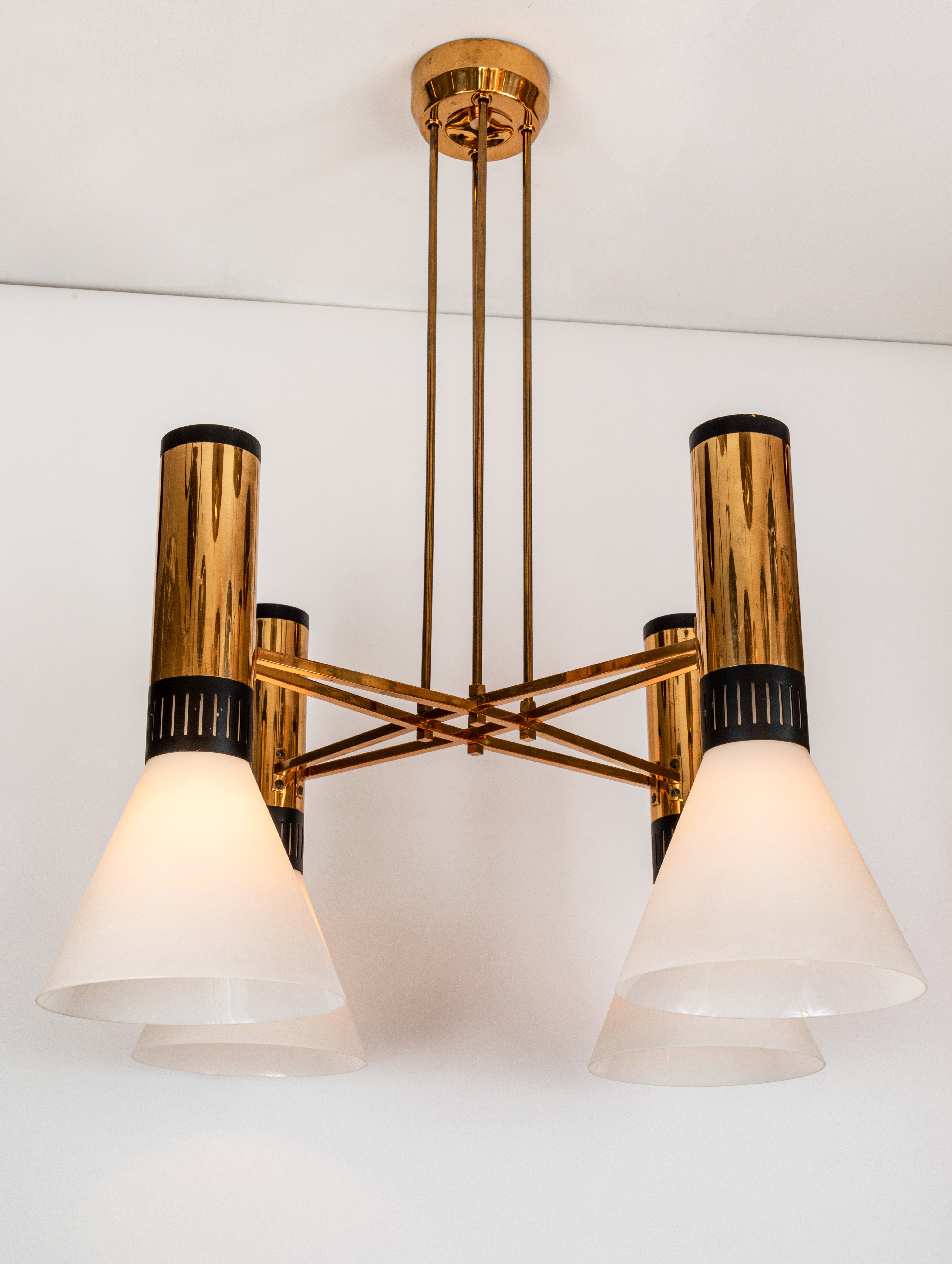 Shop Triplix 3 light Geometric GoldMatte Black Chandelier Shop Triplix 3 light Geometric GoldMatte Black Chandelier