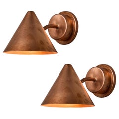 Pair of Hans-Agne Jakobsson 'Mini-Tratten' Raw Copper Outdoor Sconces