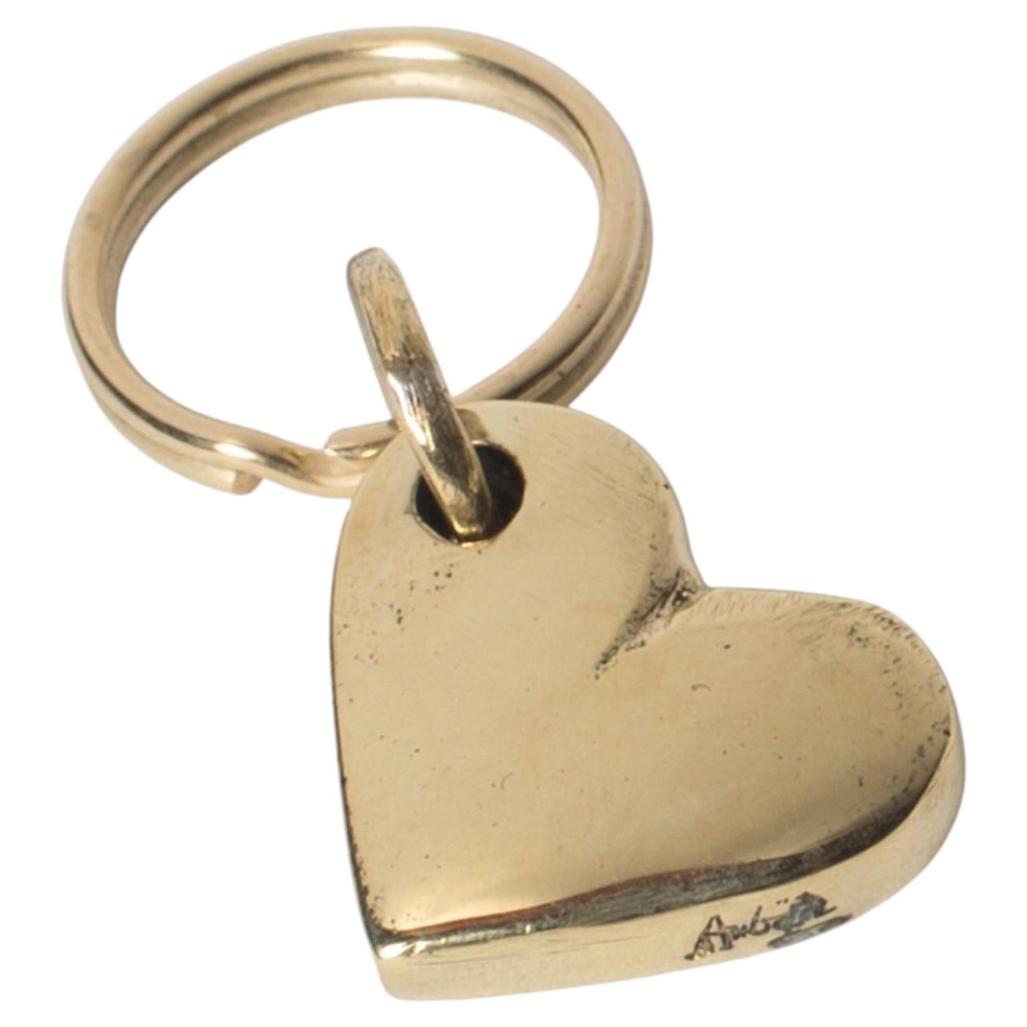 Carl Auböck Modello #5600 'Cuore' Portachiavi in ottone massiccio con firma
