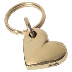 Carl Auböck Model #5600 'Heart' Solid Brass Keyring w/ Signature