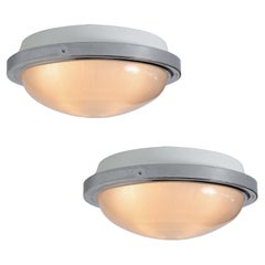 Grande lampada da soffitto o da parete in vetro e metallo di Sergio Mazza del 1960 per Artemide