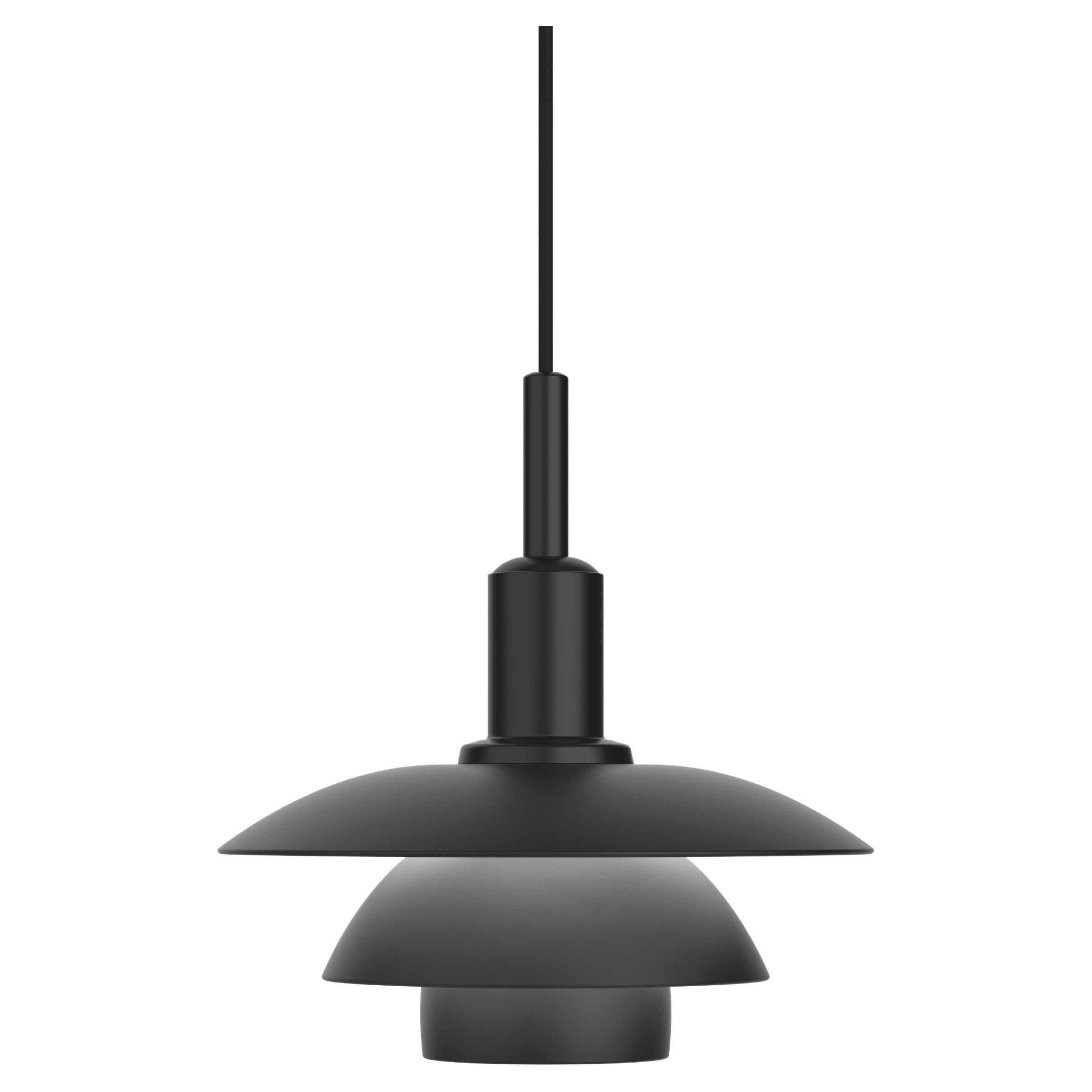 Lampe à suspension en métal PH 3/3 Poul Henningsen pour Louis Poulsen en noir en vente